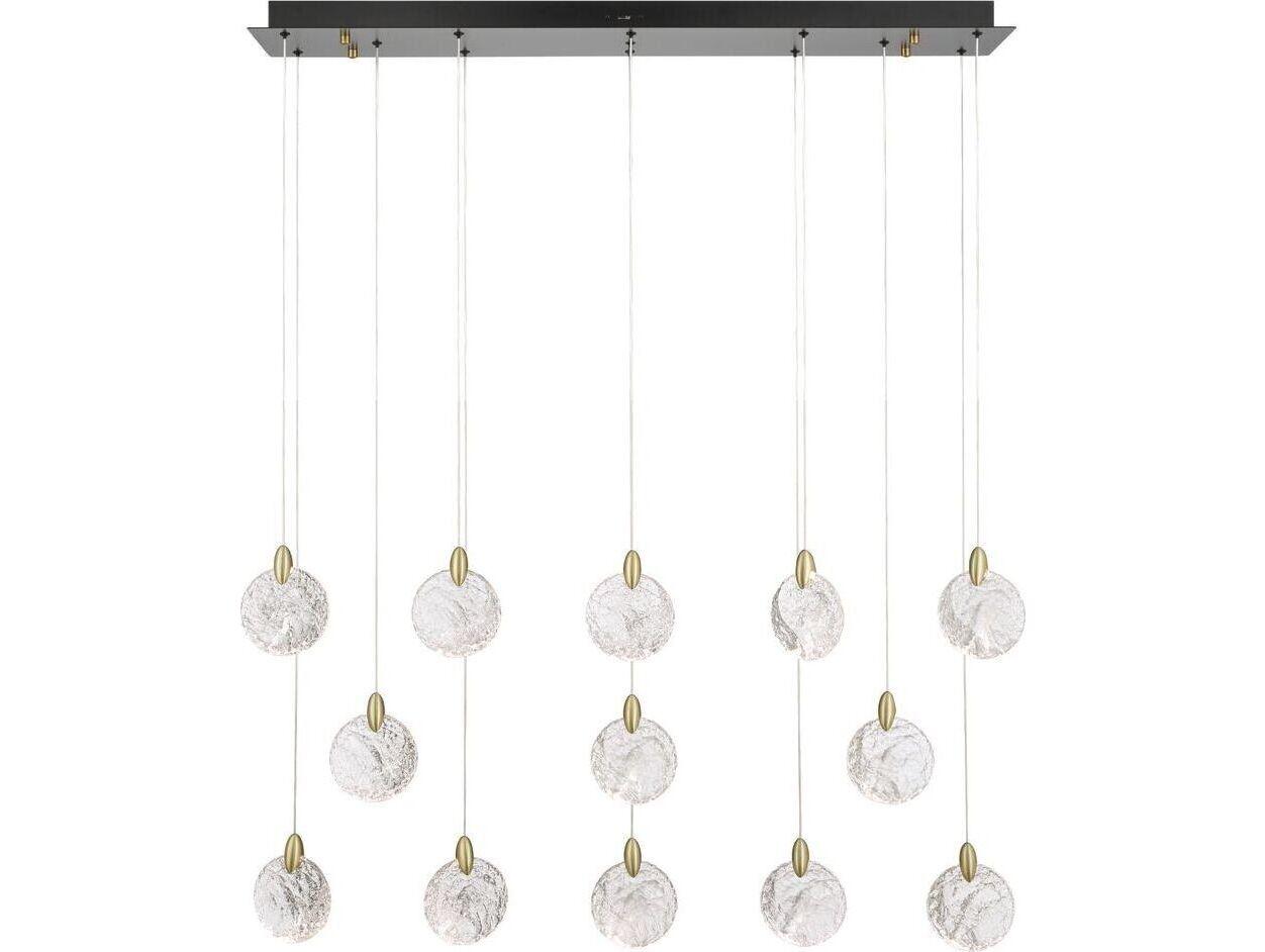Artcraft Snowflake 13 -Light Satin Brass Linear Island Pendant