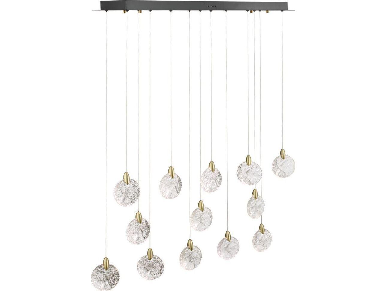 Artcraft Snowflake 13 -Light Satin Brass Linear Island Pendant