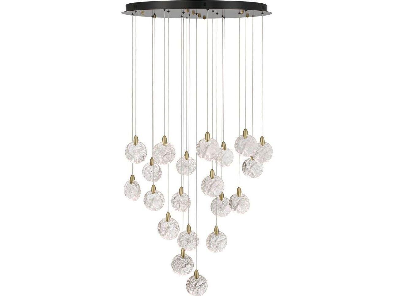 Artcraft Snowflake 20-Light Satin Brass Pendant