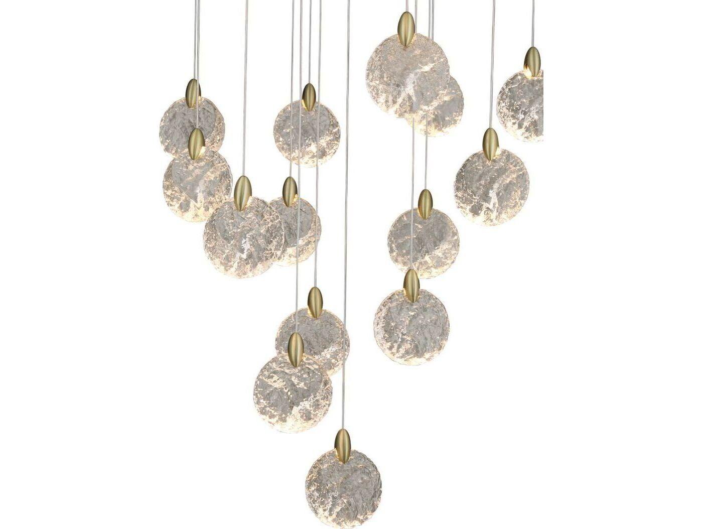 Artcraft Snowflake 20-Light Satin Brass Pendant