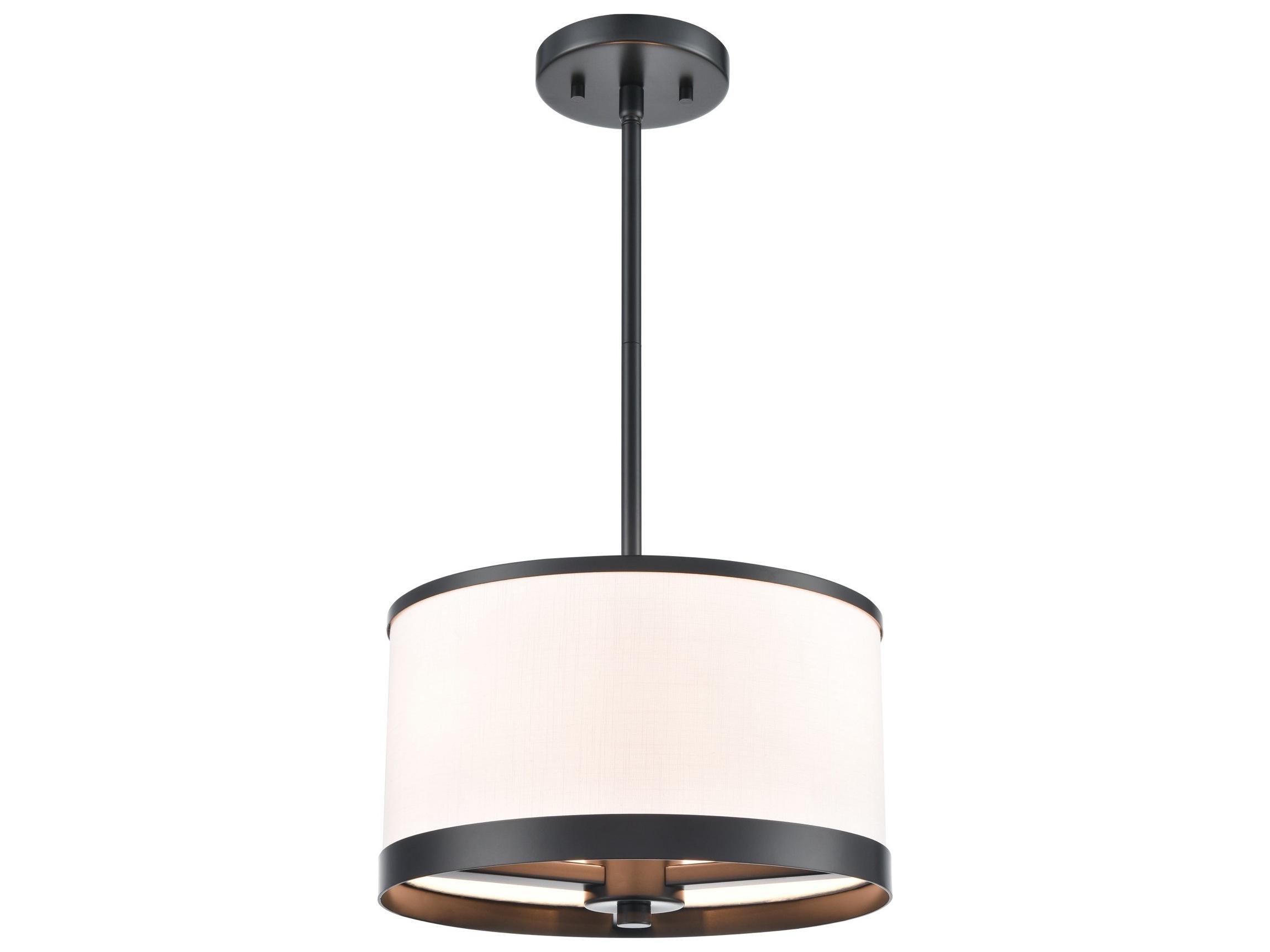 Artcraft High Street 3-Light Black Drum Pendant