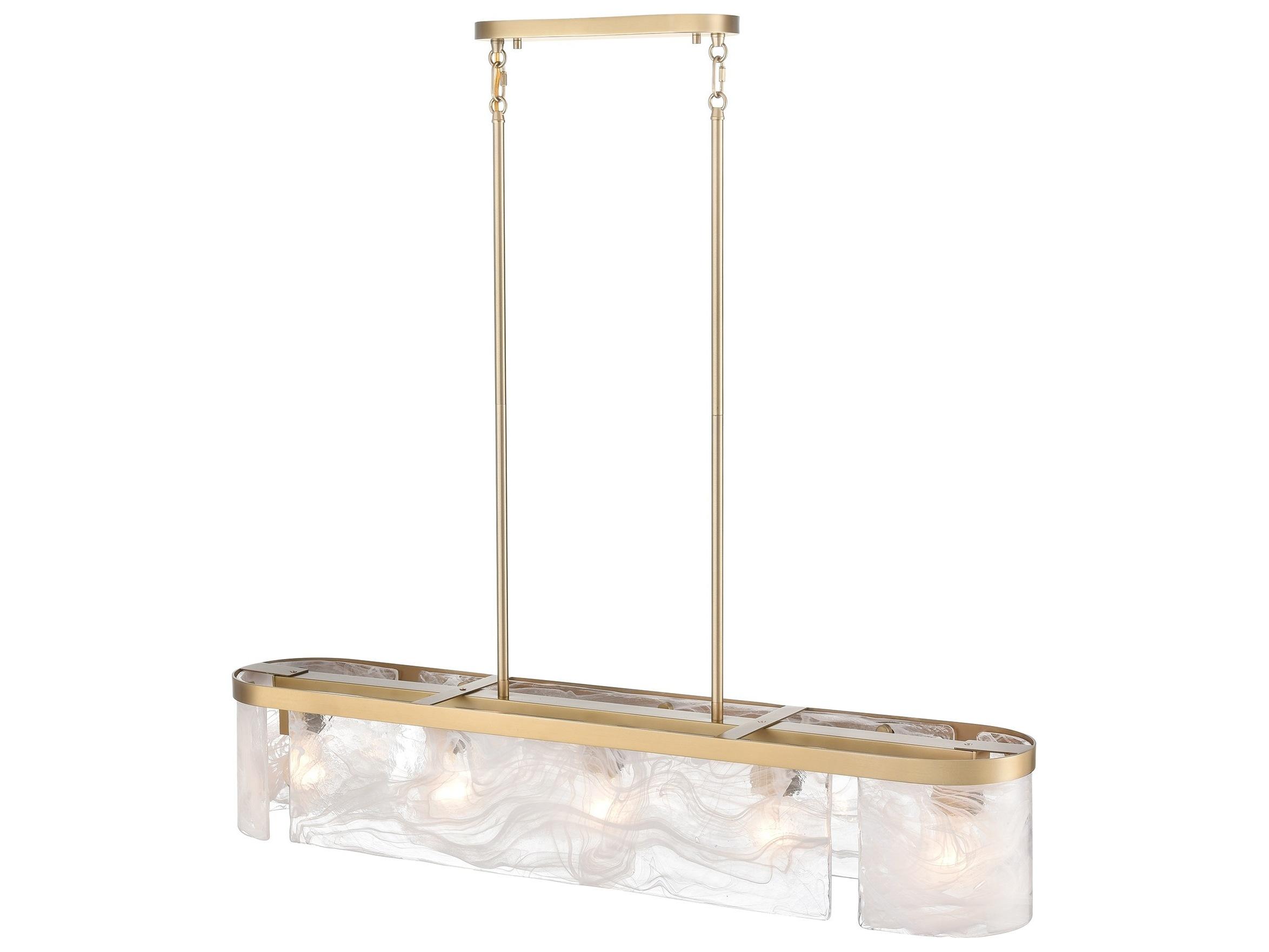 Artcraft Skye 6-Light Brass Linear Island Pendant