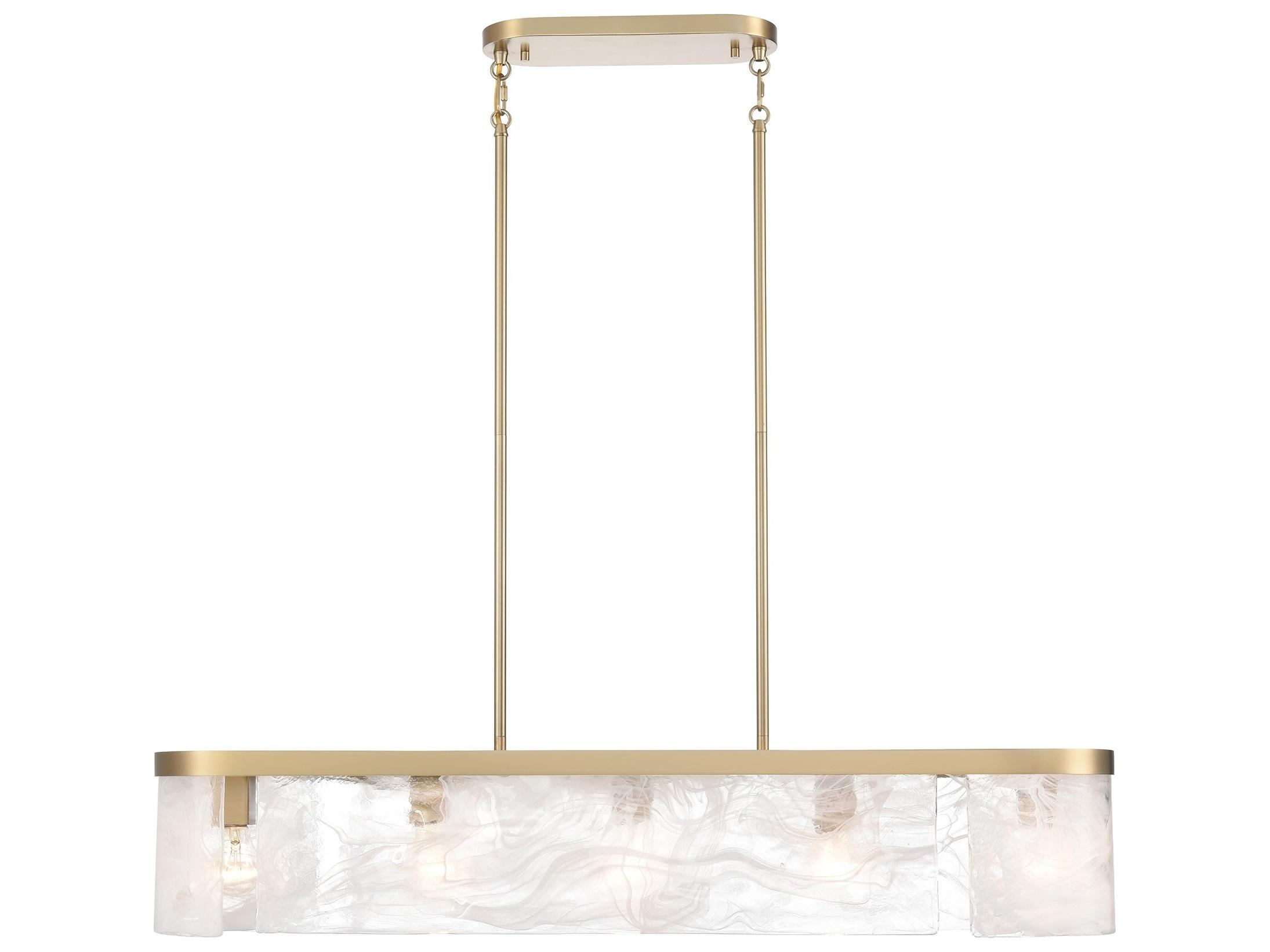 Artcraft Skye 6-Light Brass Linear Island Pendant