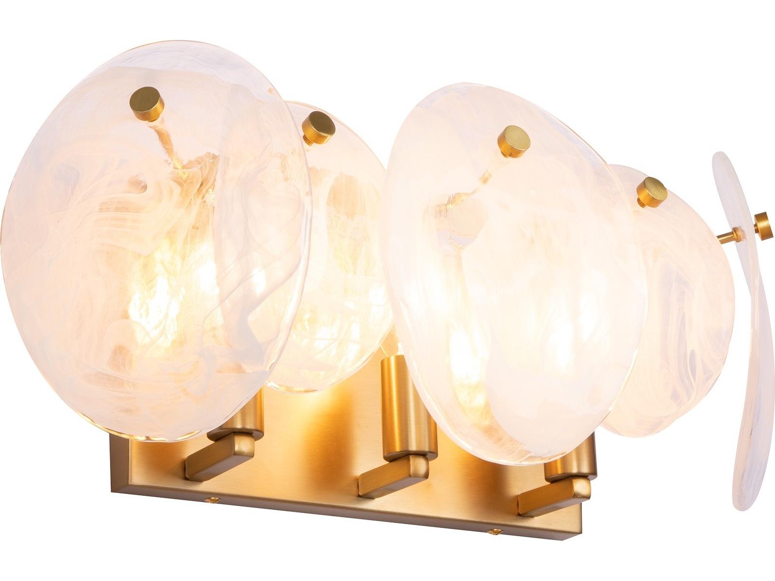 Artcraft Lily 3-Light Brushed Brass Vanity Light