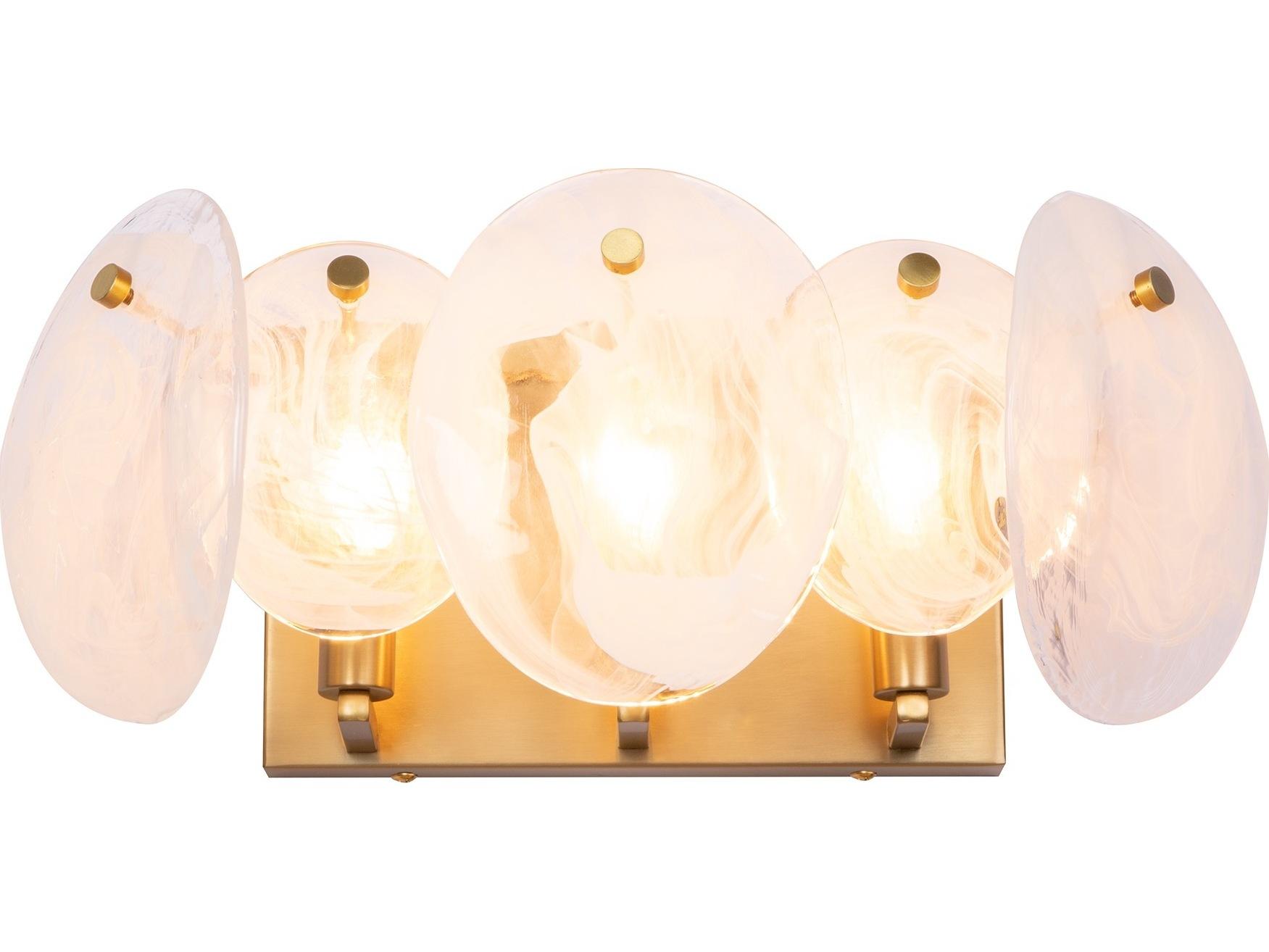 Artcraft Lily 3-Light Brushed Brass Vanity Light