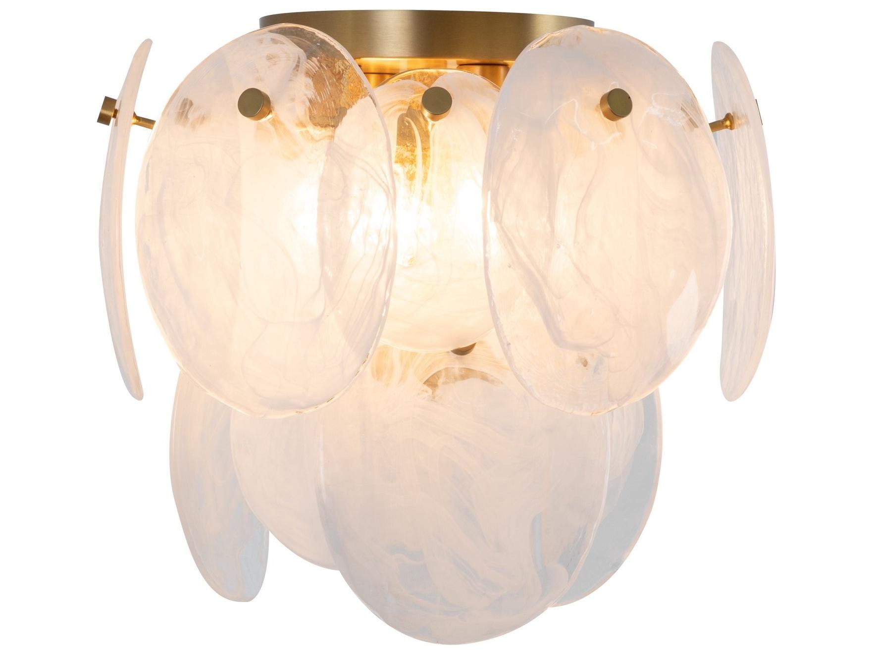Artcraft Lily 3-Light Brushed Brass Flush Mount