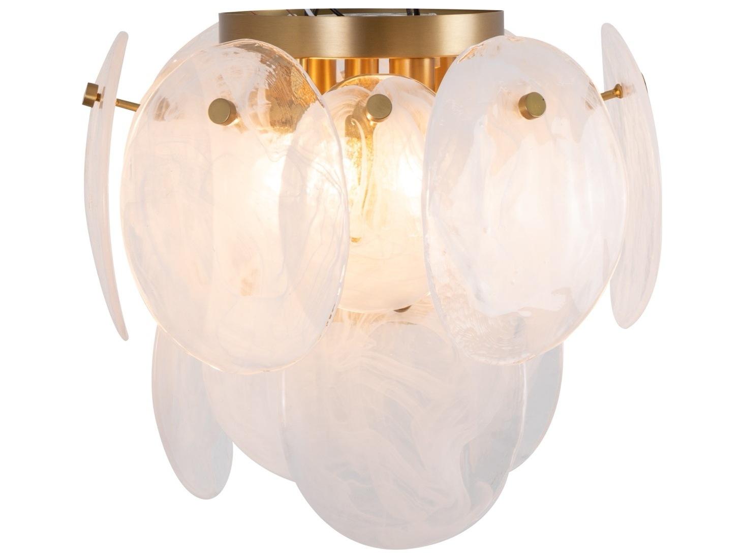 Artcraft Lily 3-Light Brushed Brass Flush Mount