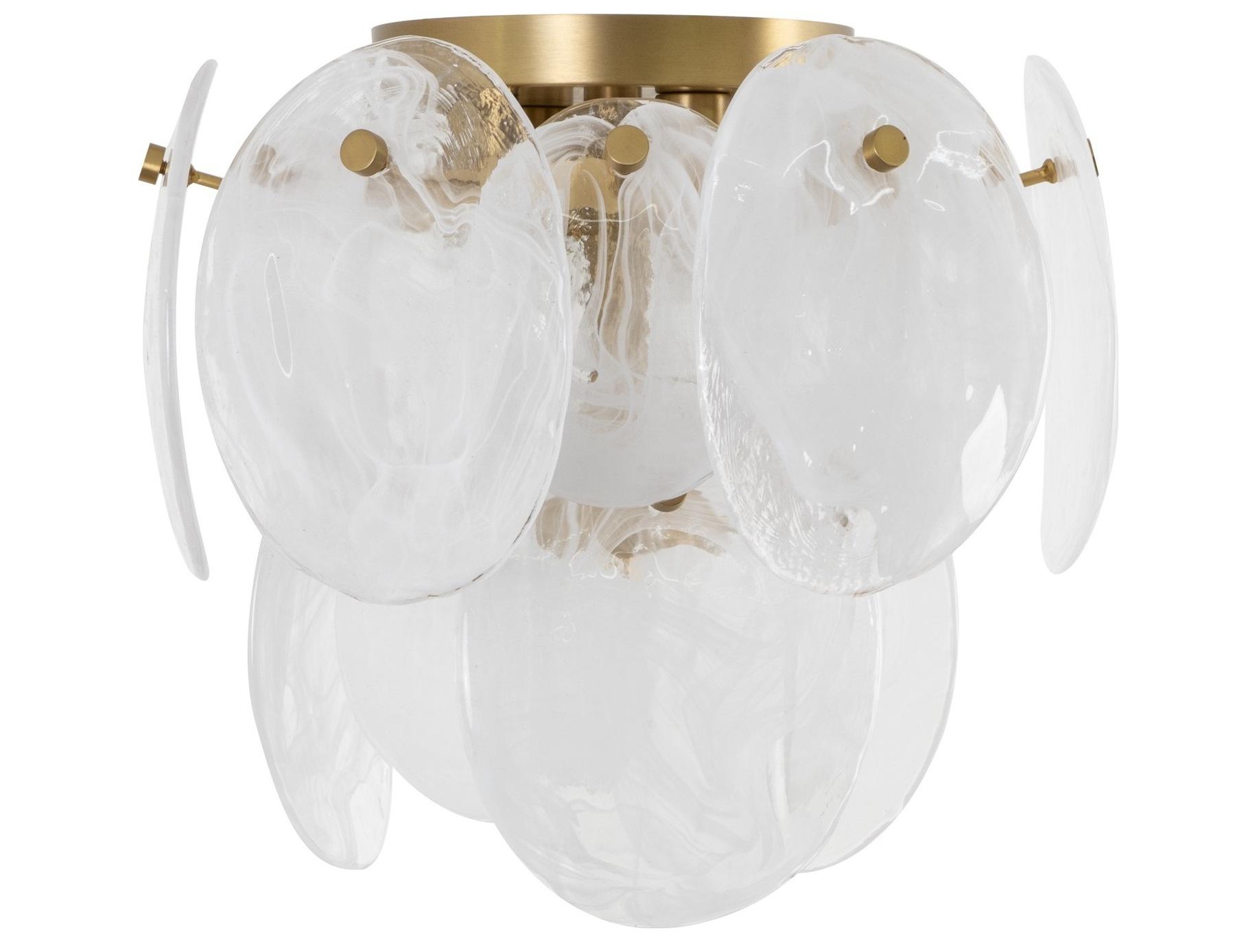 Artcraft Lily 3-Light Brushed Brass Flush Mount