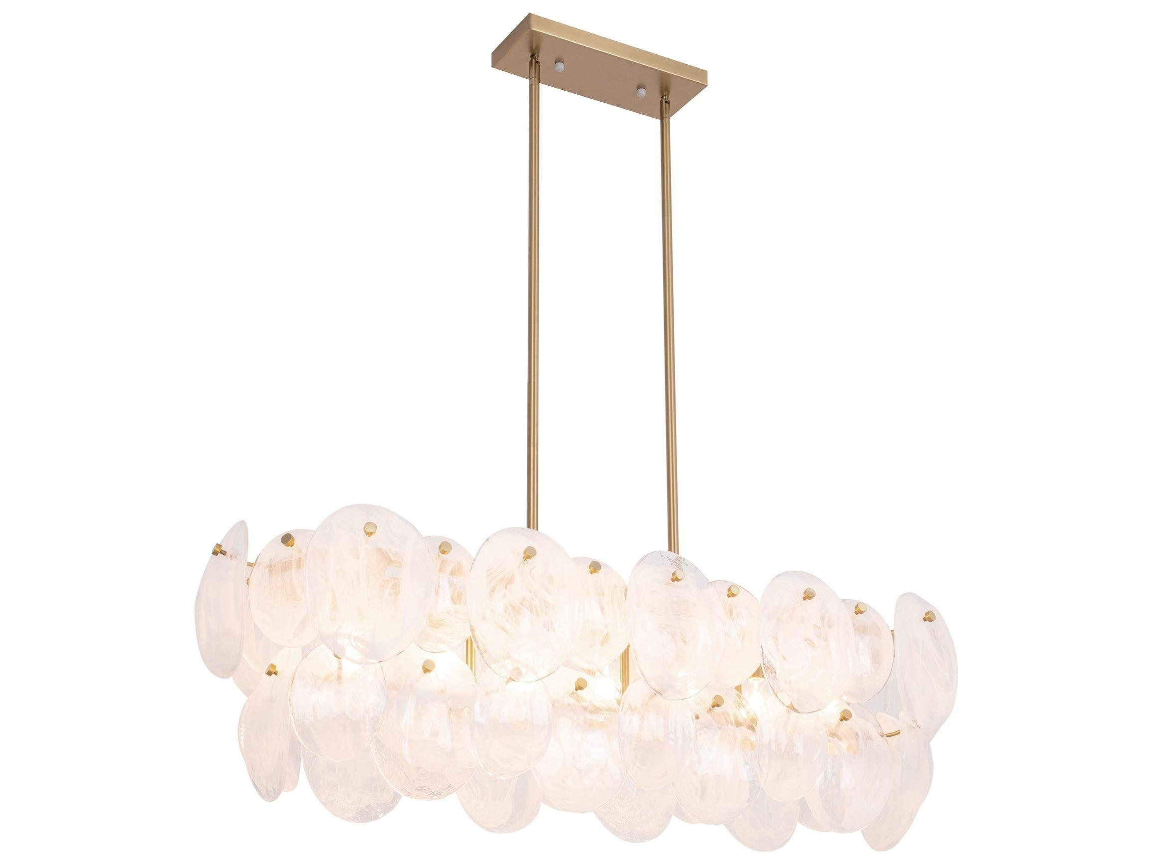 Artcraft Lily 7-Light Brushed Brass Linear Island Pendant