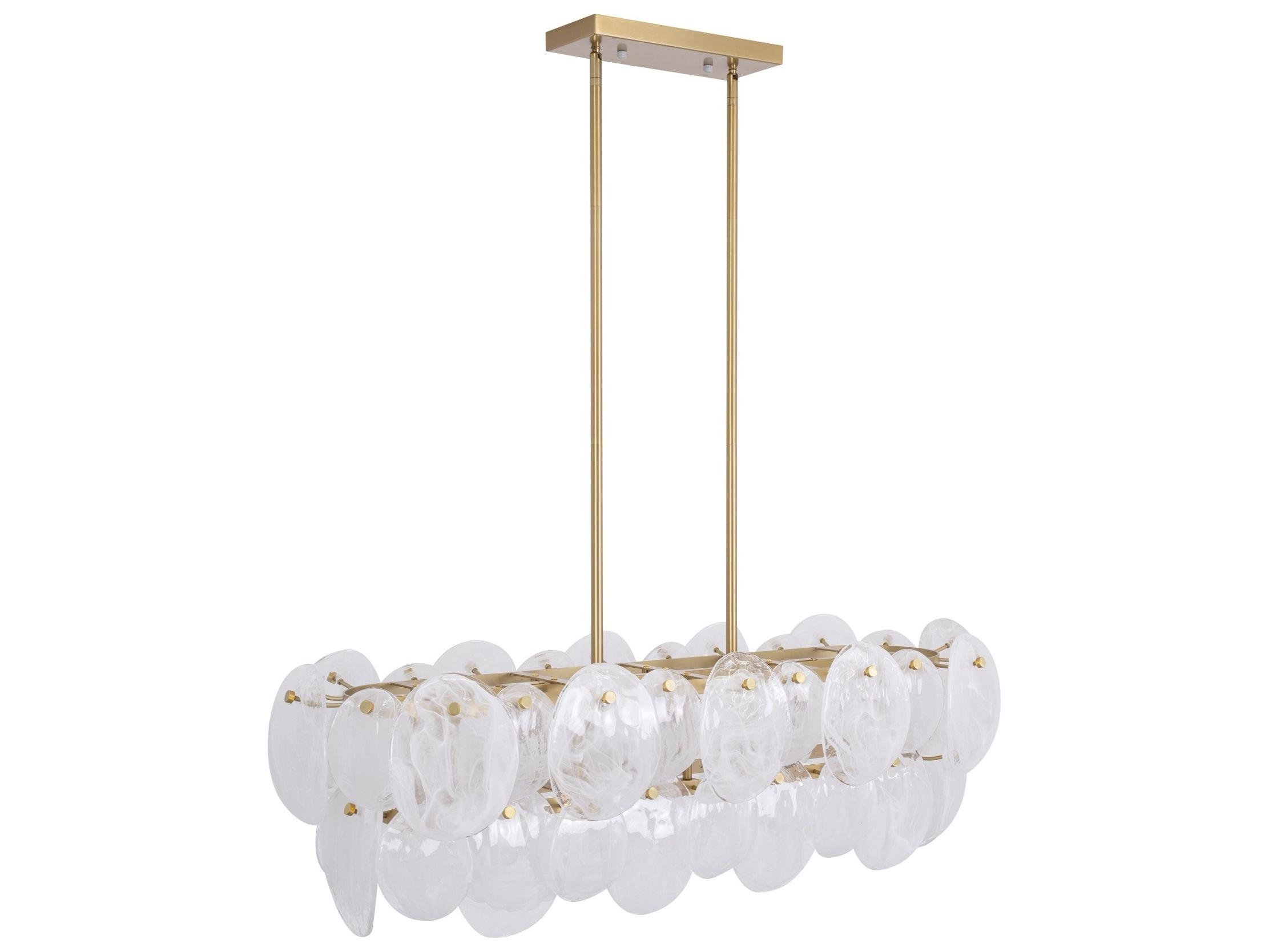 Artcraft Lily 7-Light Brushed Brass Linear Island Pendant
