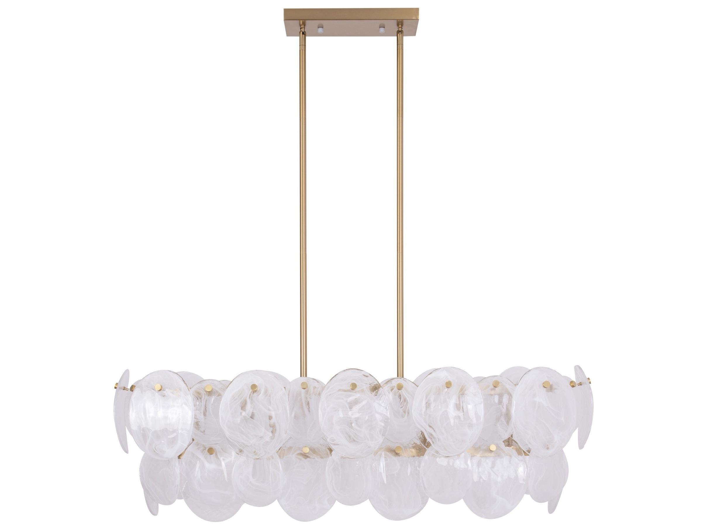 Artcraft Lily 7-Light Brushed Brass Linear Island Pendant