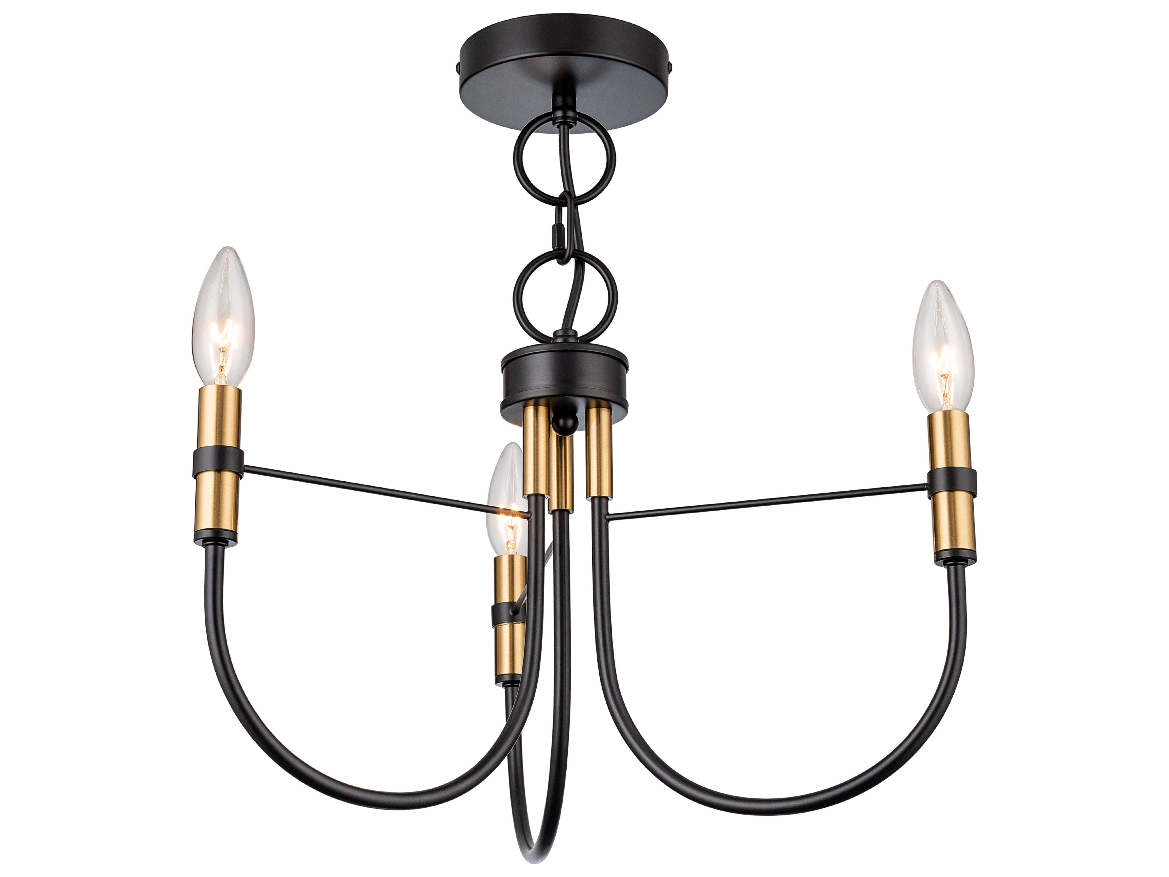 Artcraft Foundry 3-Light Black Candelabra Chandelier