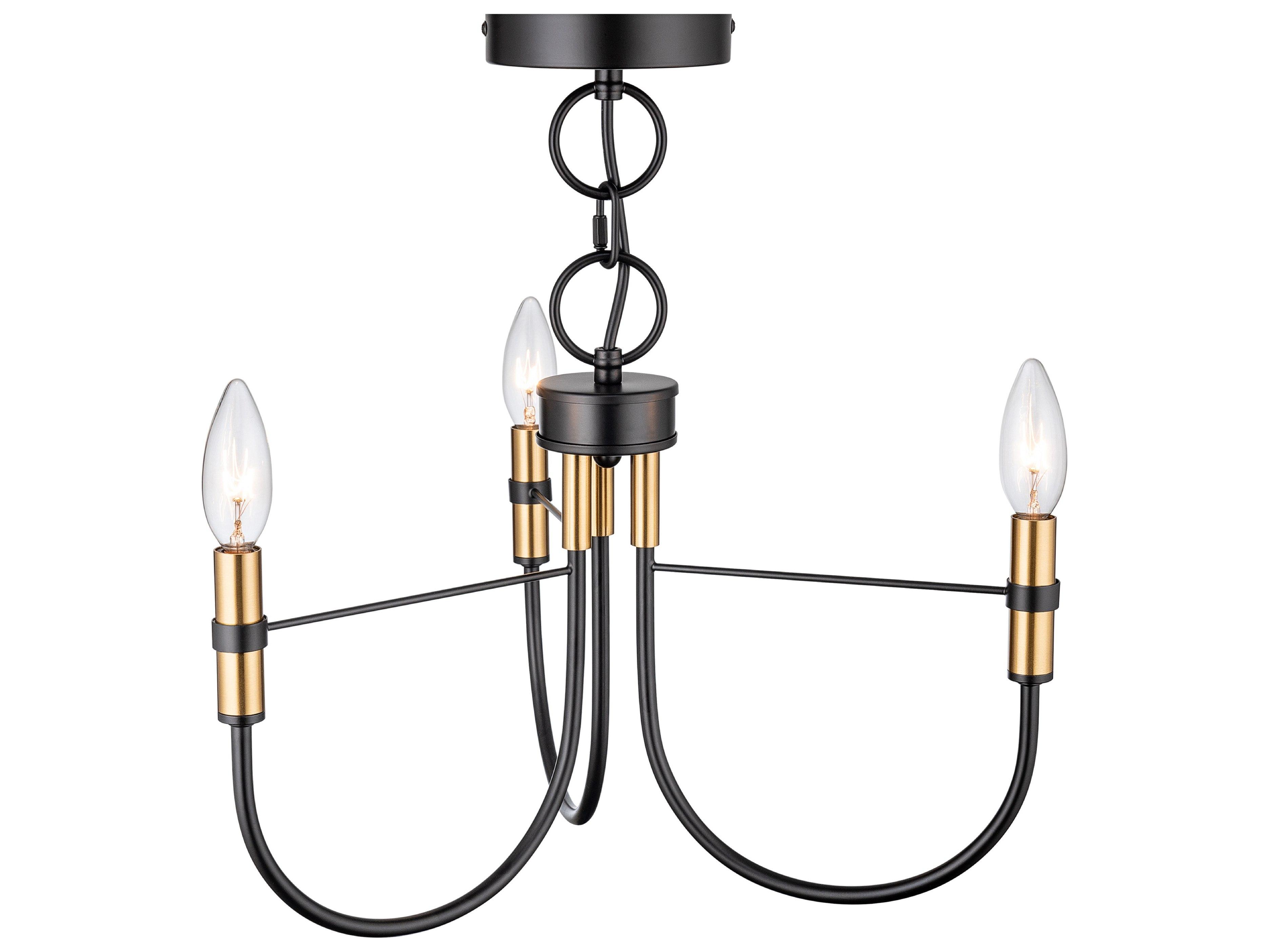 Artcraft Foundry 3-Light Black Candelabra Chandelier