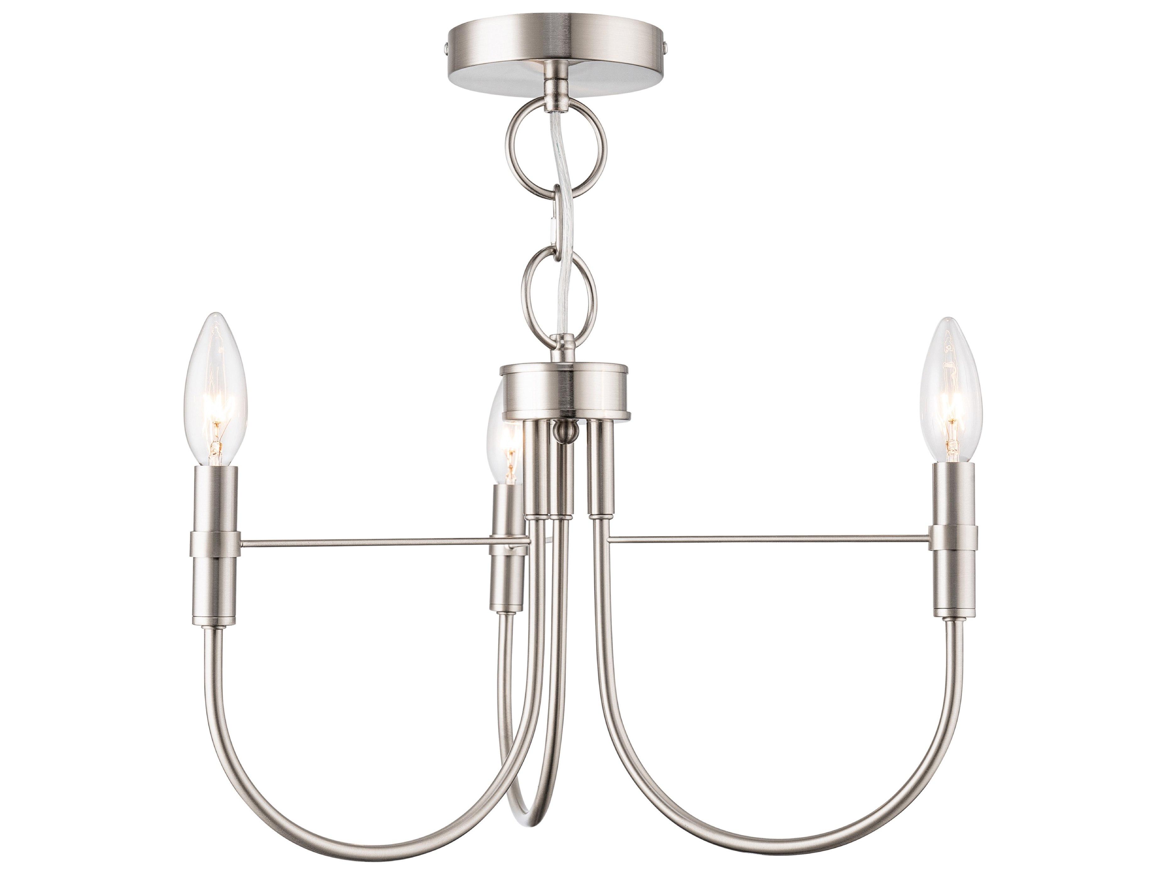 Artcraft Foundry 3-Light Brushed Nickel Candelabra Chandelier