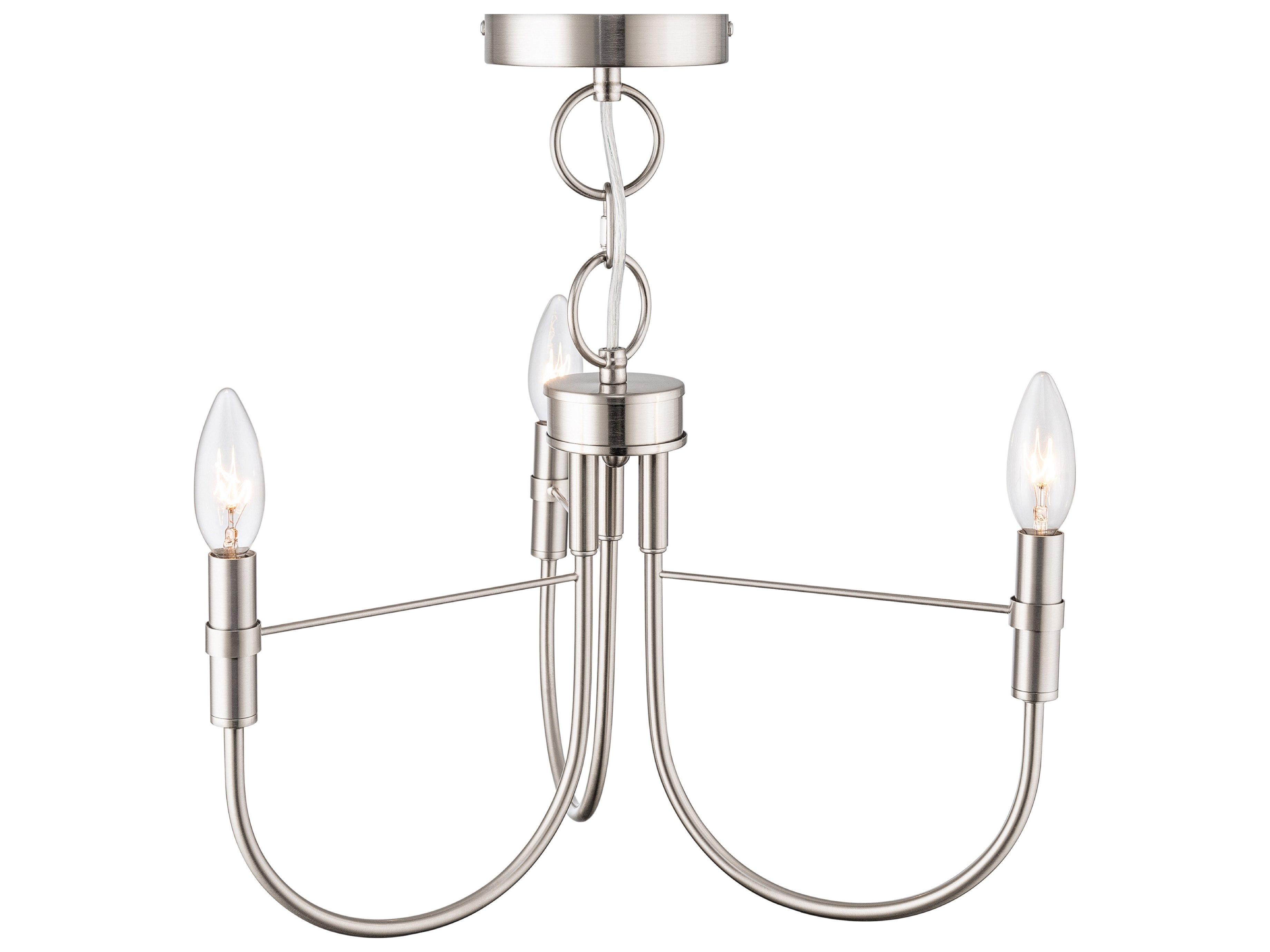 Artcraft Foundry 3-Light Brushed Nickel Candelabra Chandelier