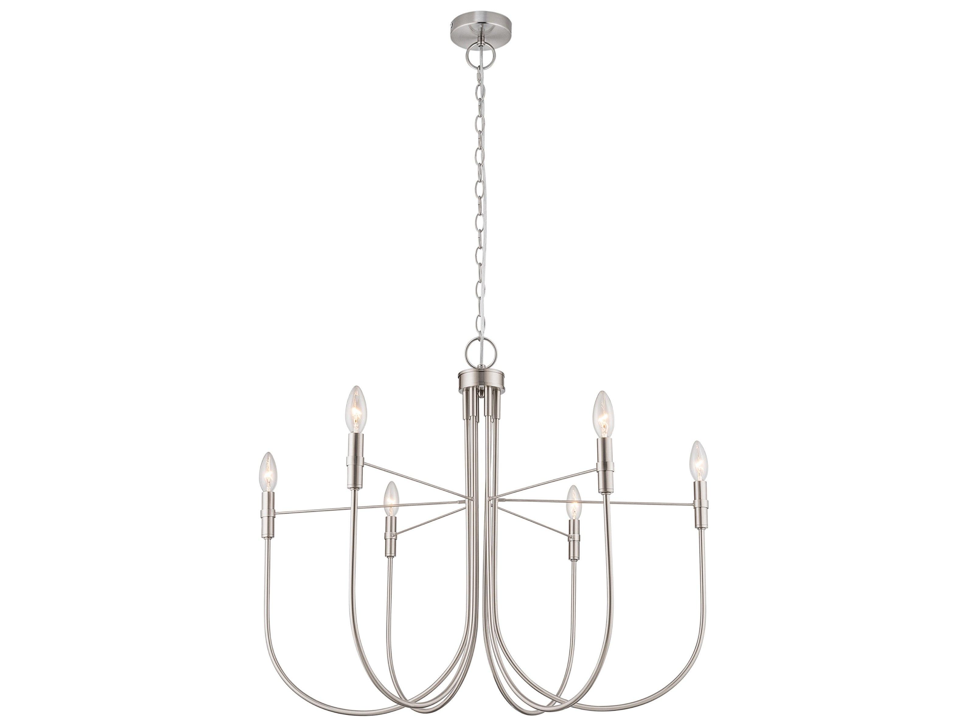 Artcraft Foundry 6-Light Brushed Nickel Candelabra Chandelier