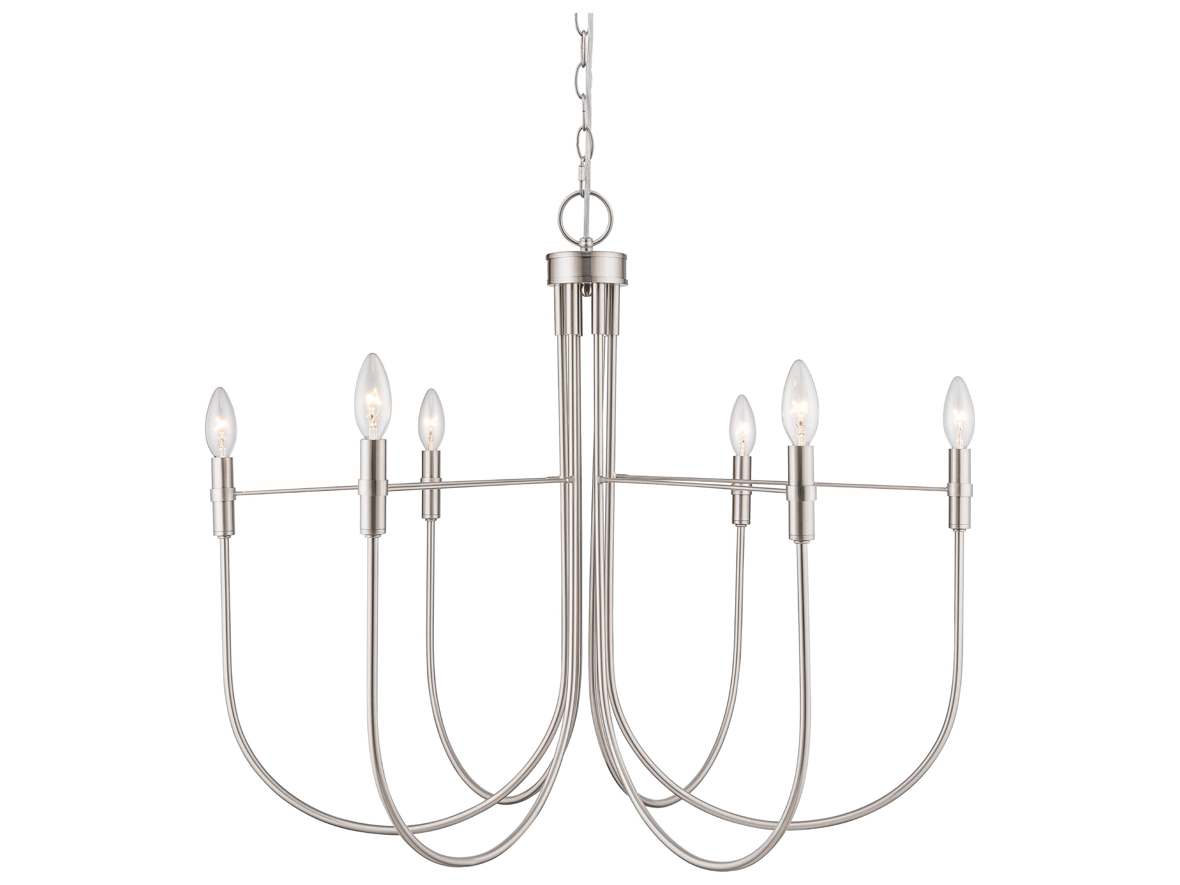 Artcraft Foundry 6-Light Brushed Nickel Candelabra Chandelier