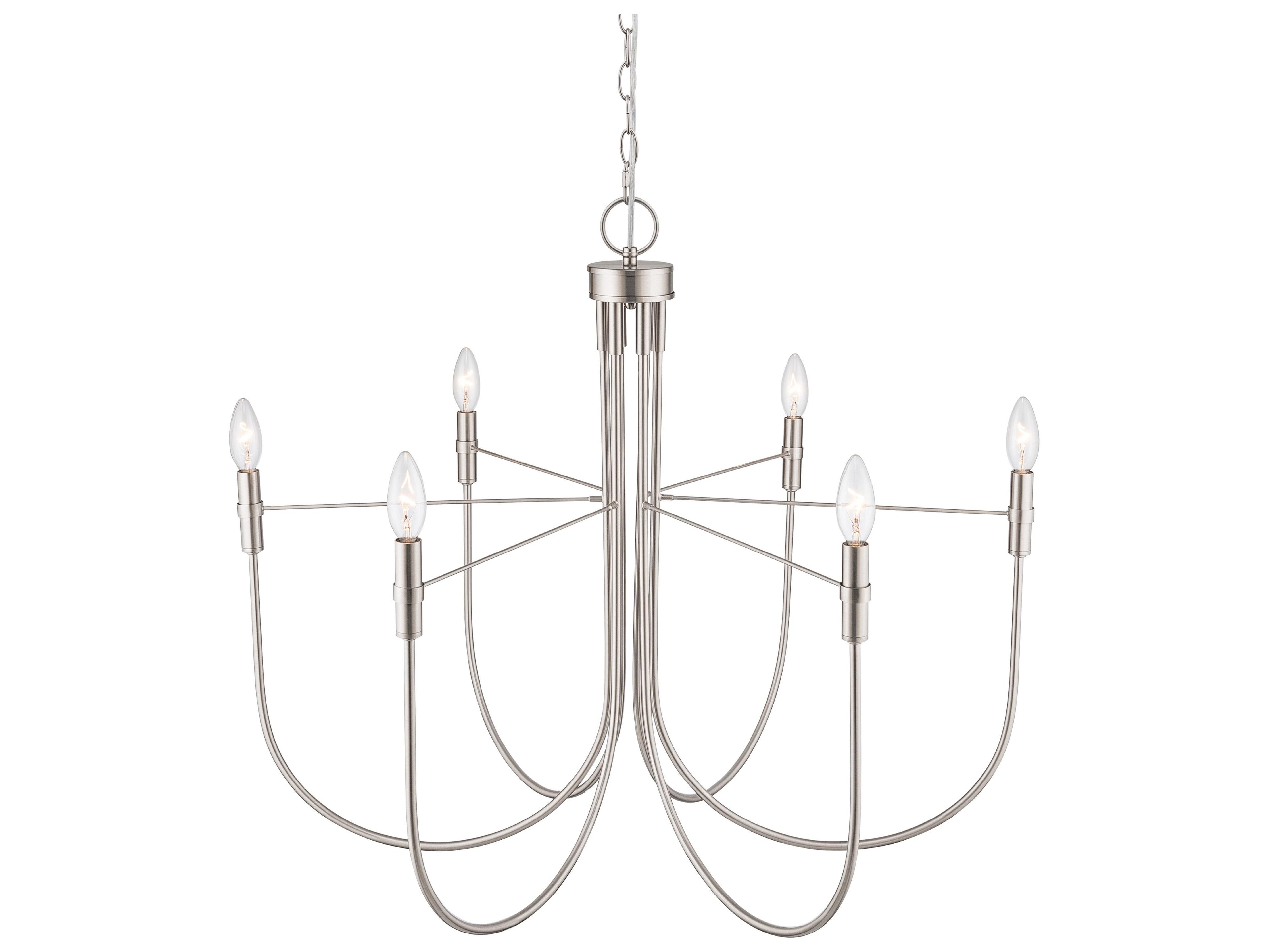 Artcraft Foundry 6-Light Brushed Nickel Candelabra Chandelier