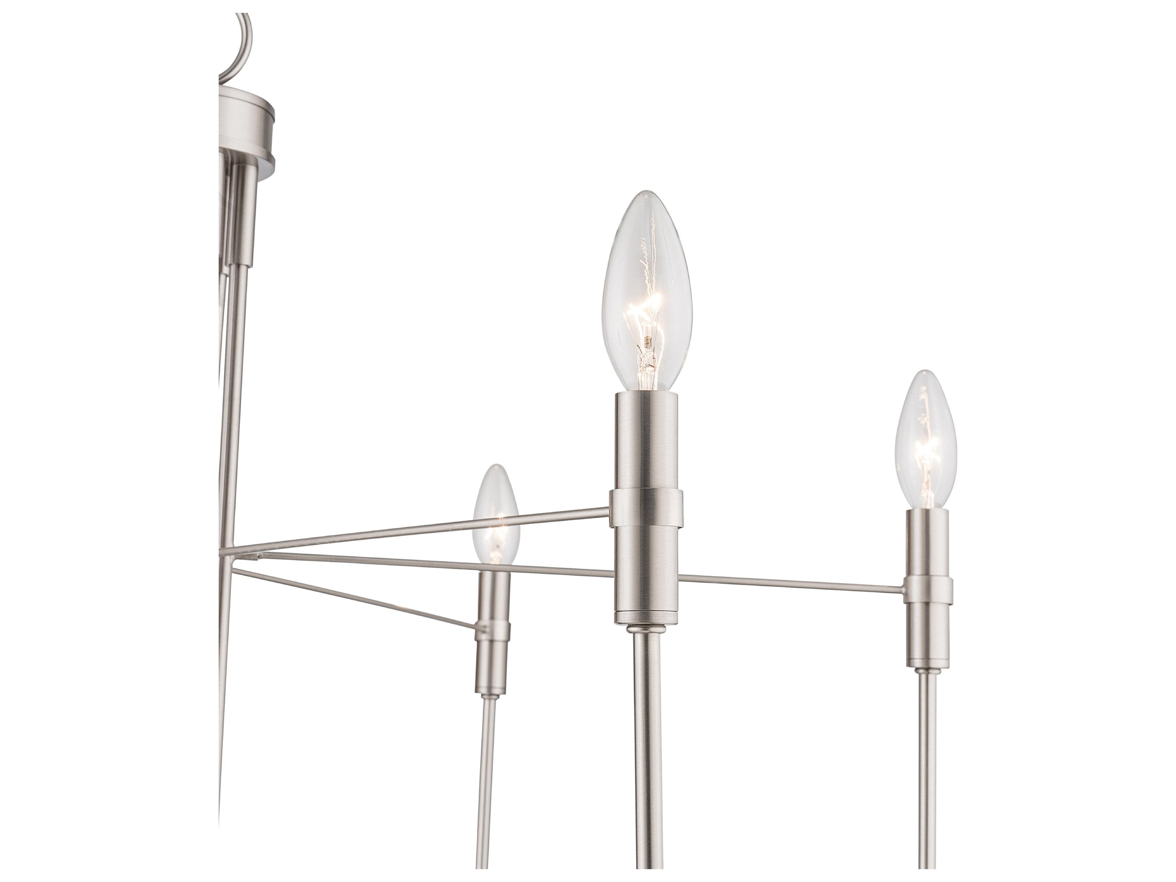 Artcraft Foundry 6-Light Brushed Nickel Candelabra Chandelier