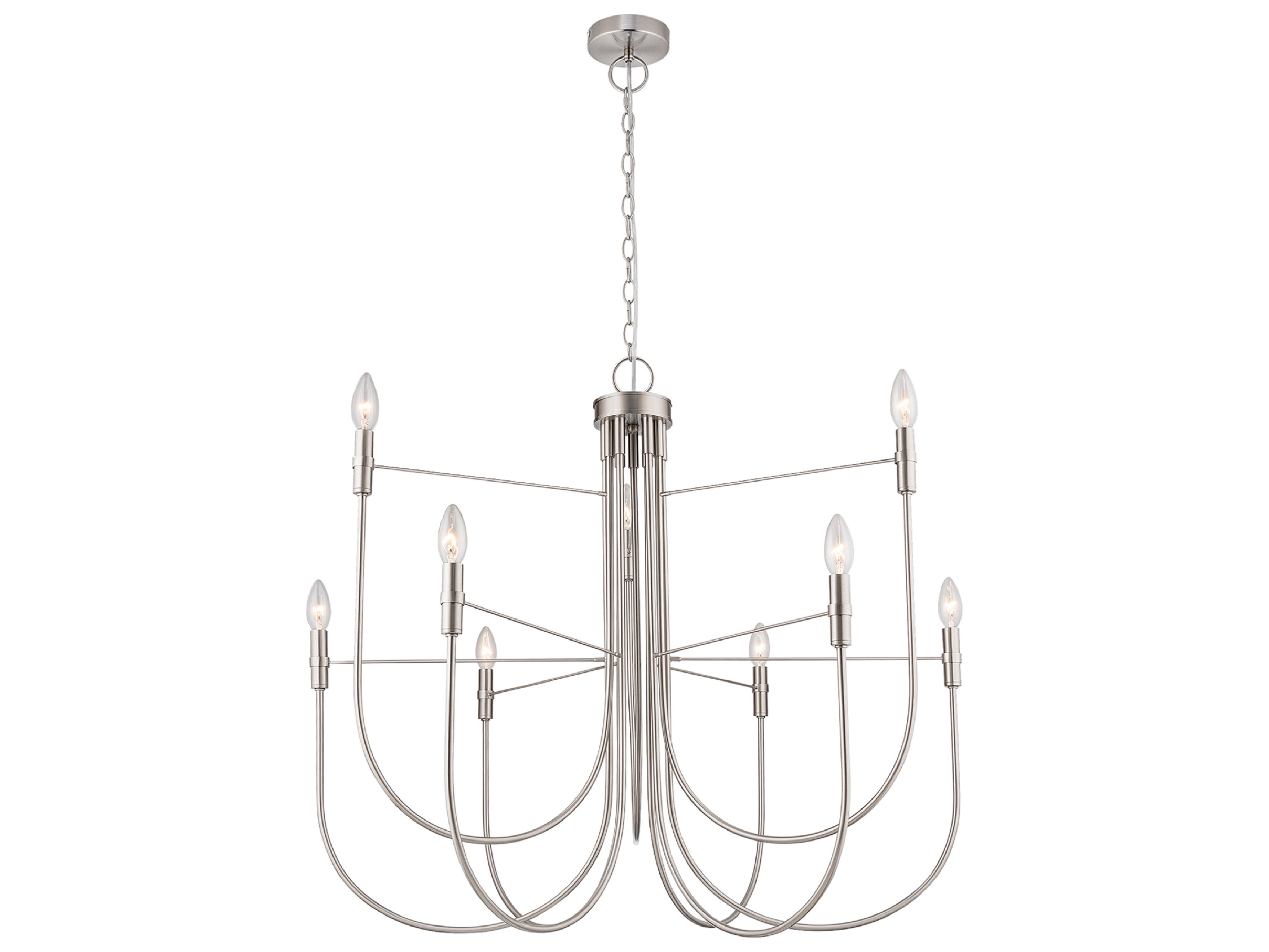 Artcraft Foundry 9-Light Brushed Nickel Candelabra Chandelier