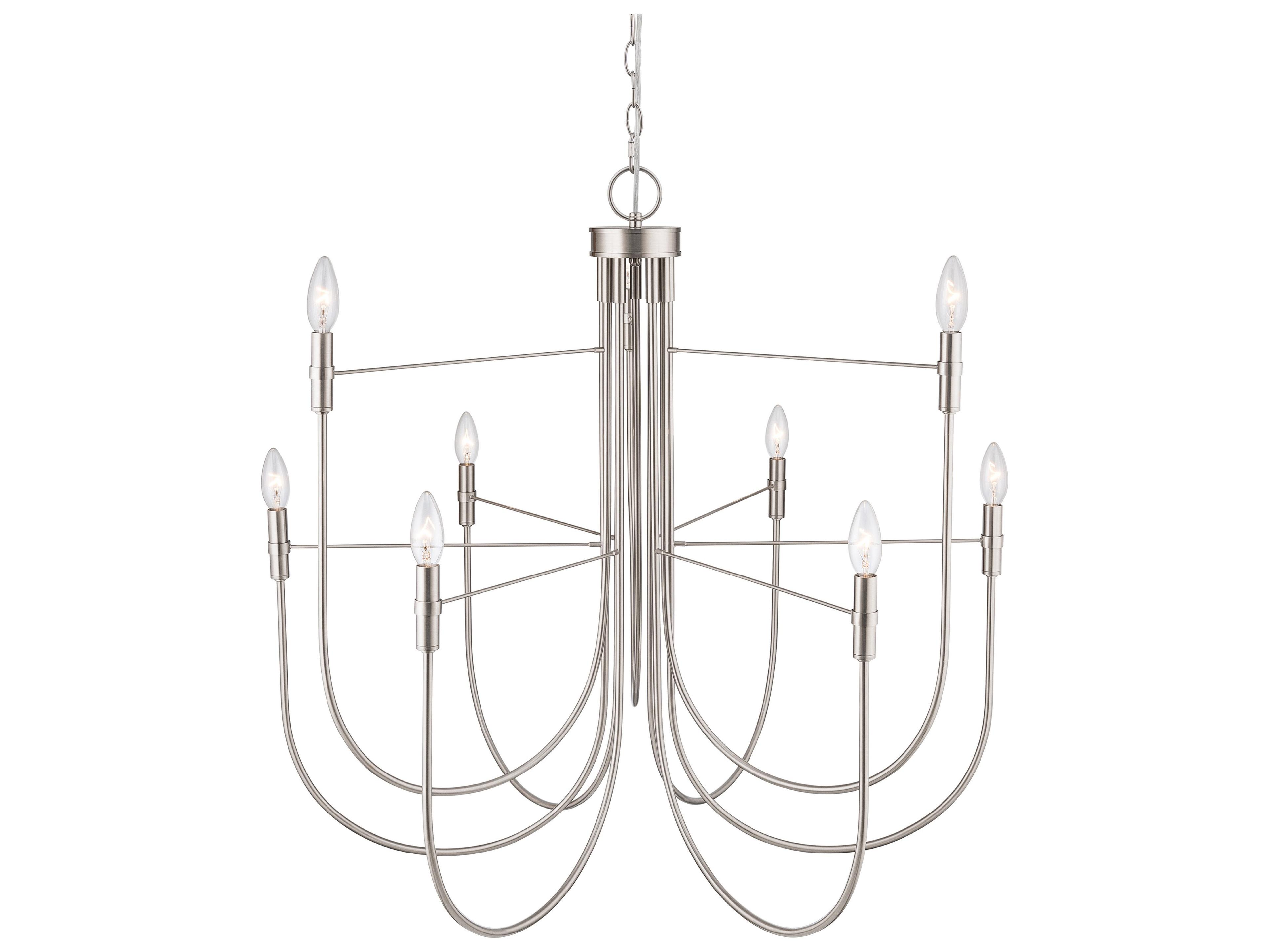 Artcraft Foundry 9-Light Brushed Nickel Candelabra Chandelier