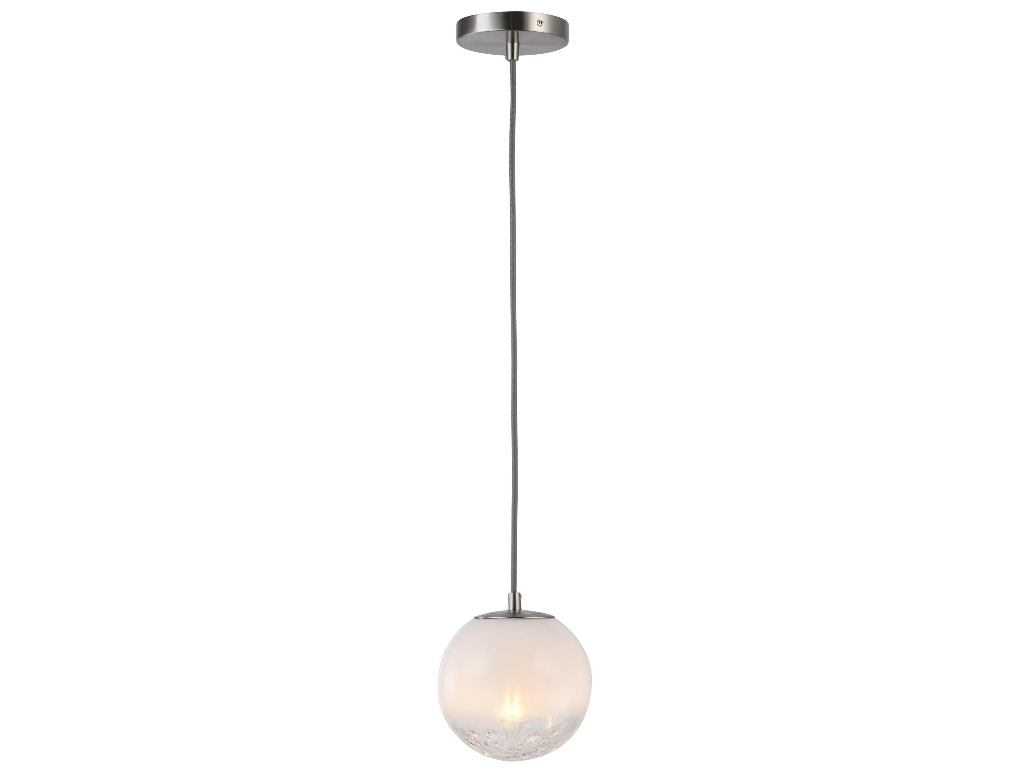Artcraft Moonlight 1-Light Satin Nickel Globe Pendant