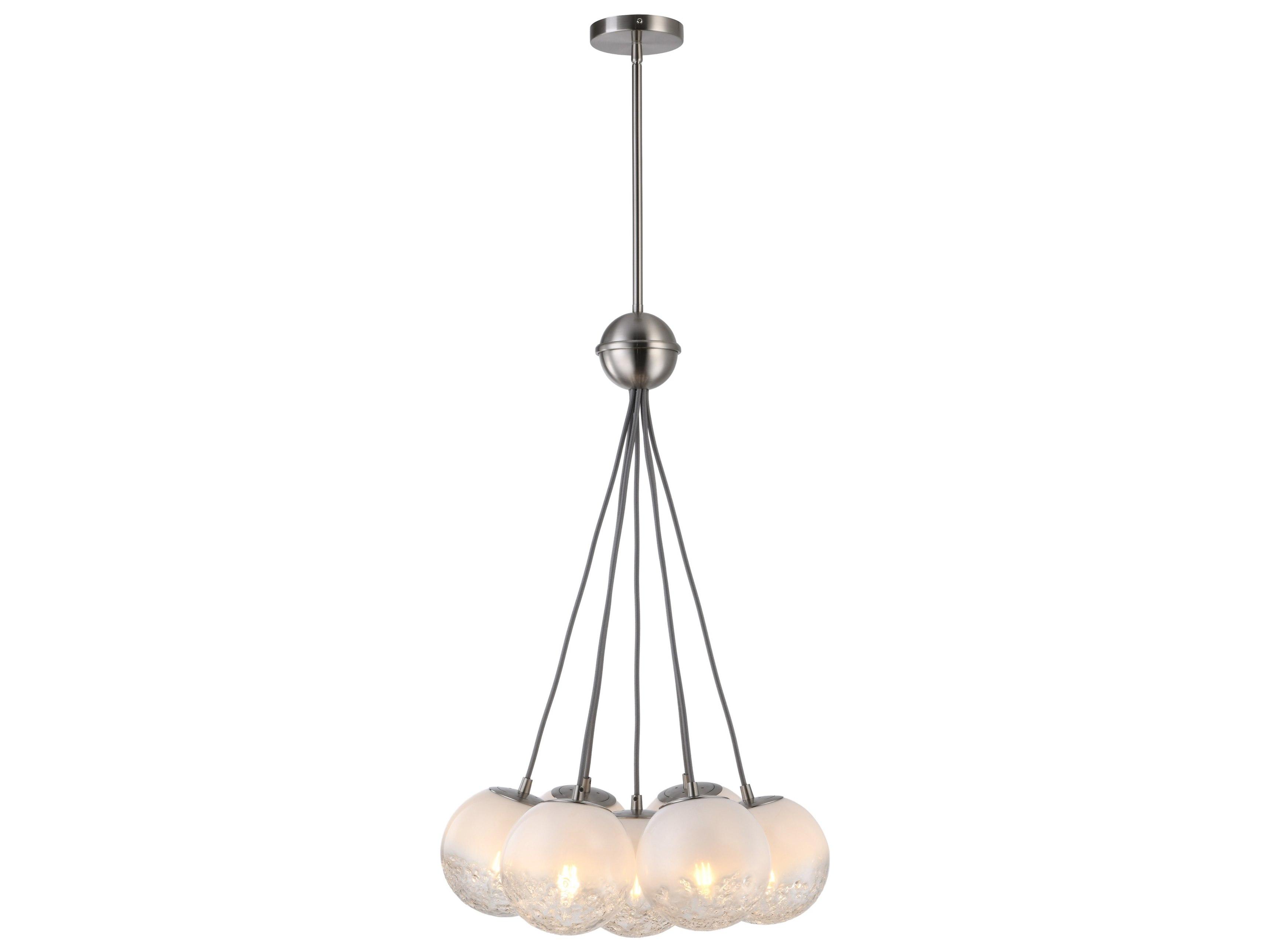 Artcraft Moonlight 7-Light Satin Nickel Globe Pendant