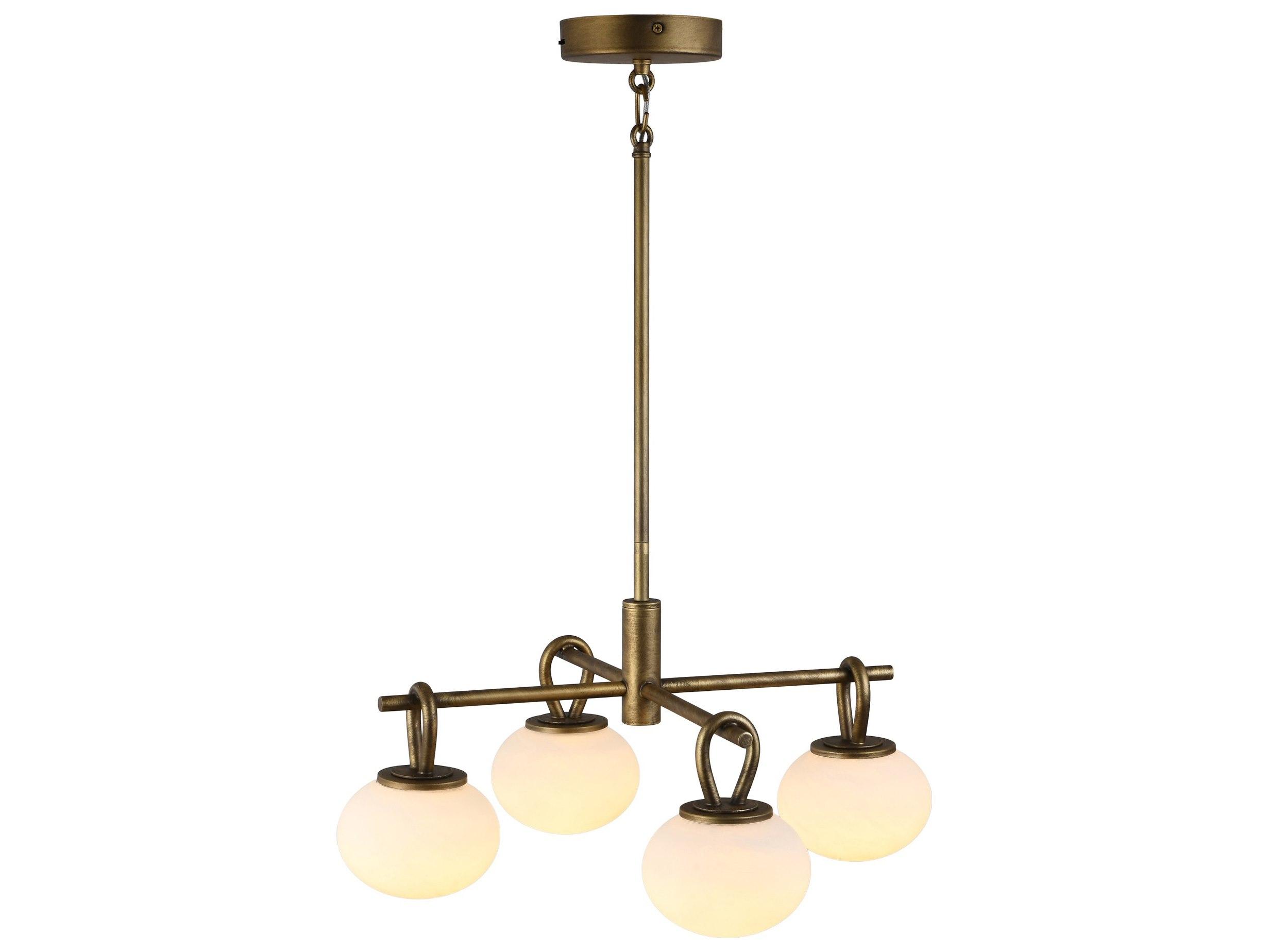 Artcraft Velora 4-Light Legacy Brass Globe Pendant