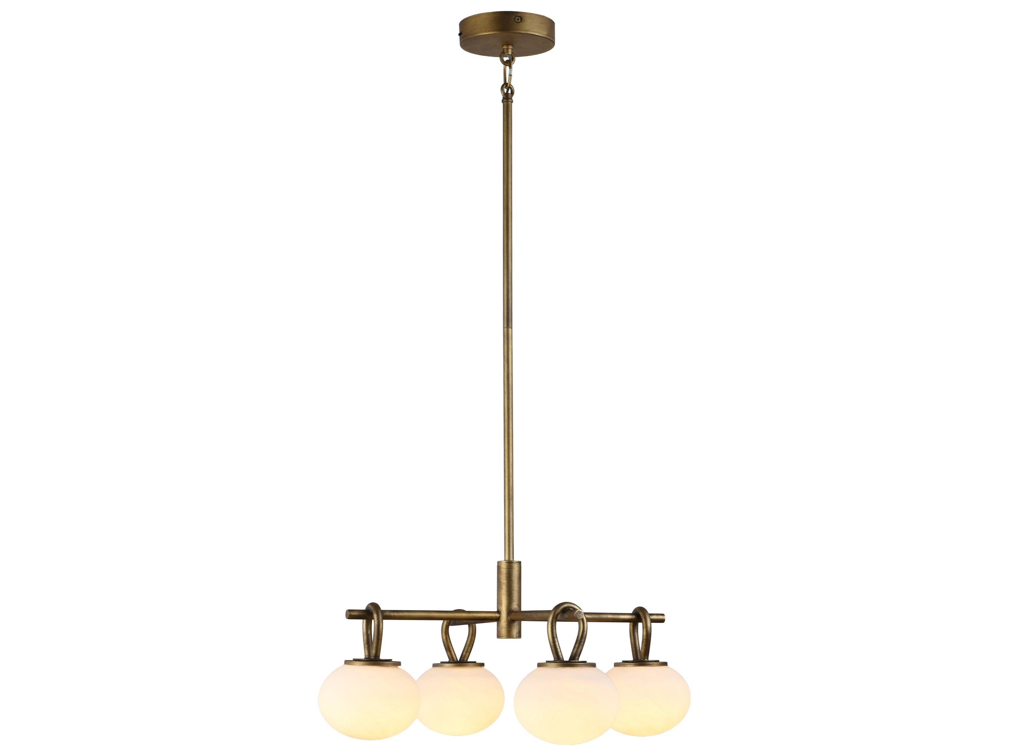 Artcraft Velora 4-Light Legacy Brass Globe Pendant