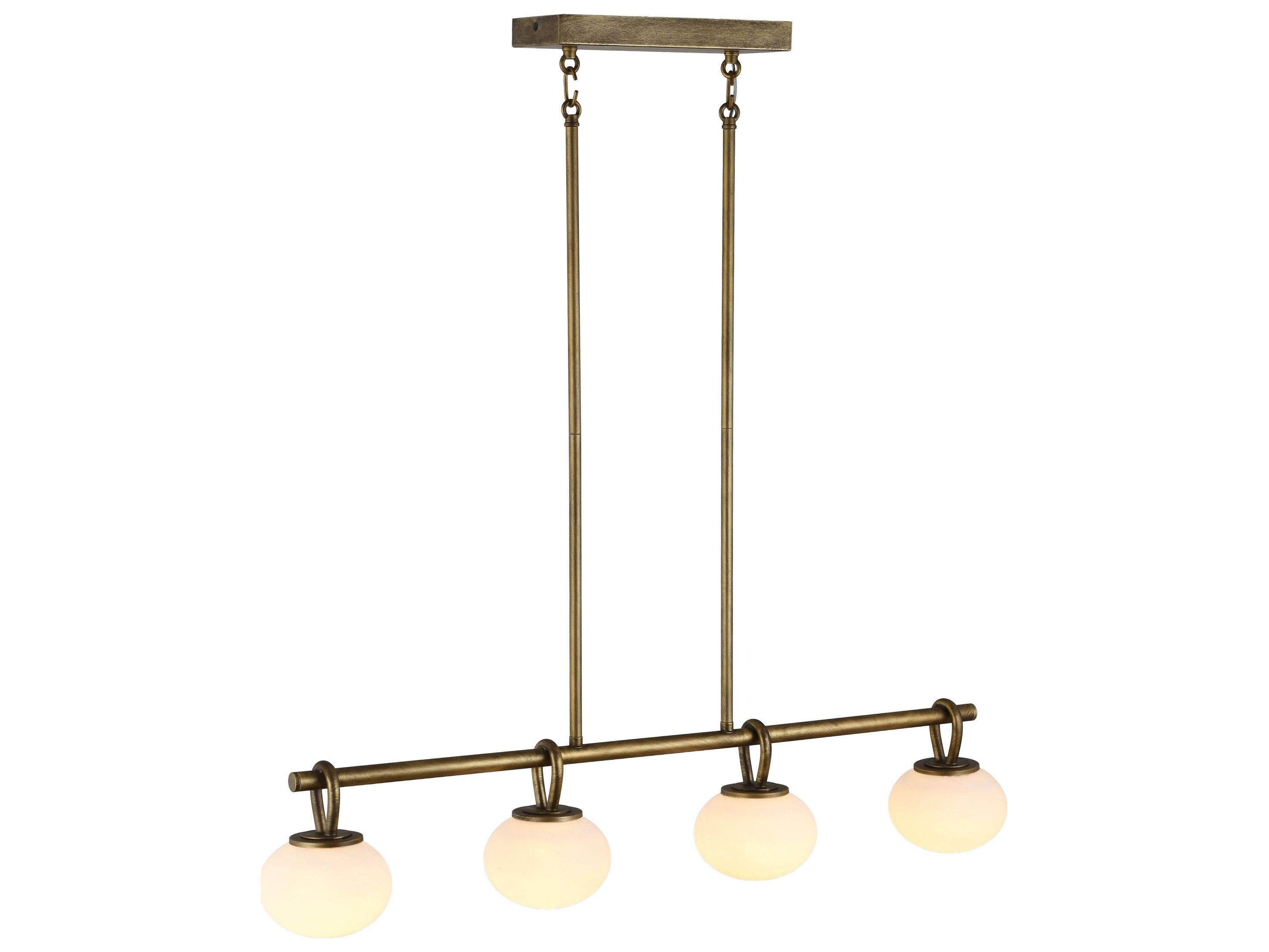 Artcraft Velora 4-Light Legacy Brass Globe Linear Island Pendant