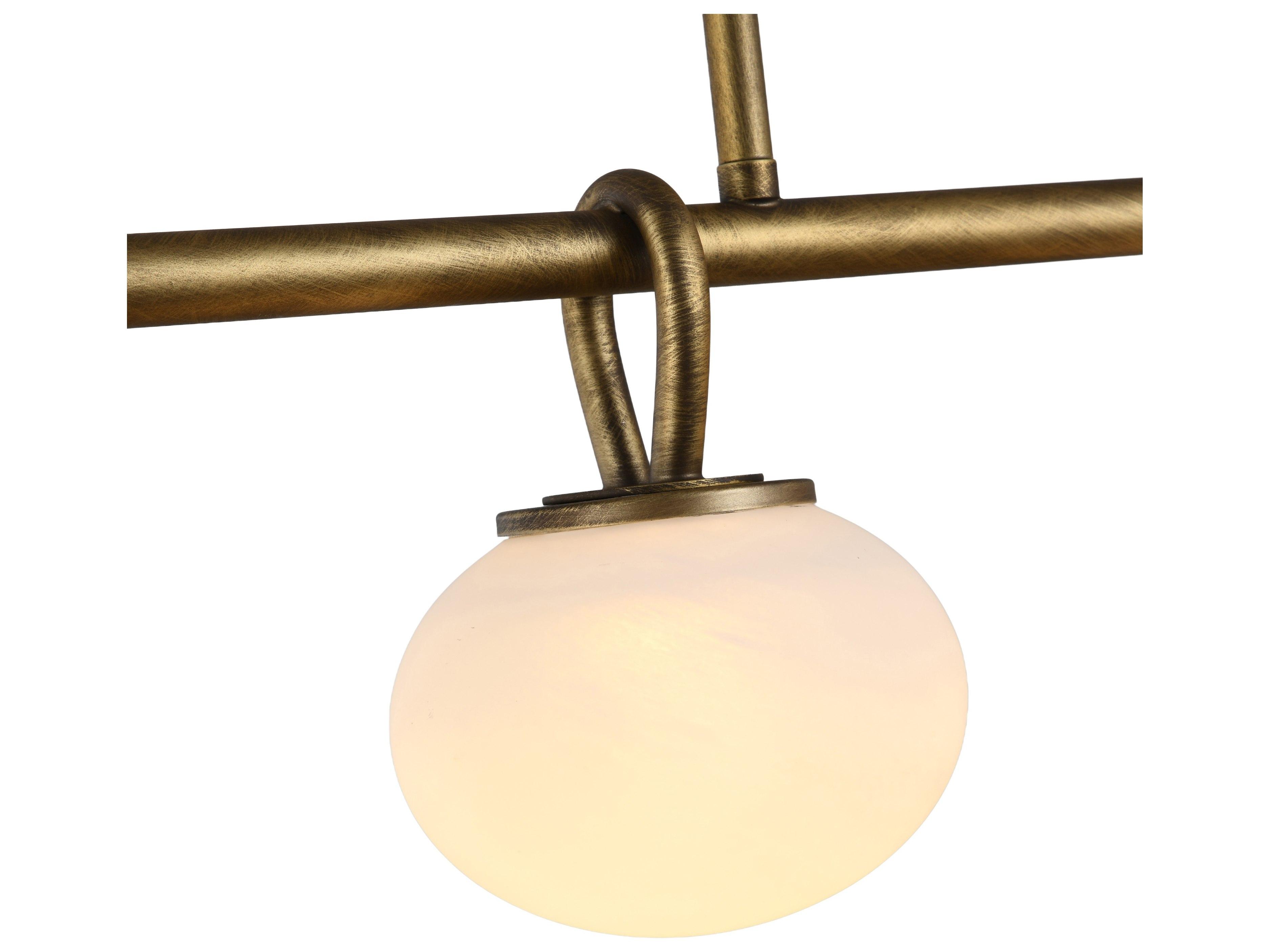 Artcraft Velora 4-Light Legacy Brass Globe Linear Island Pendant