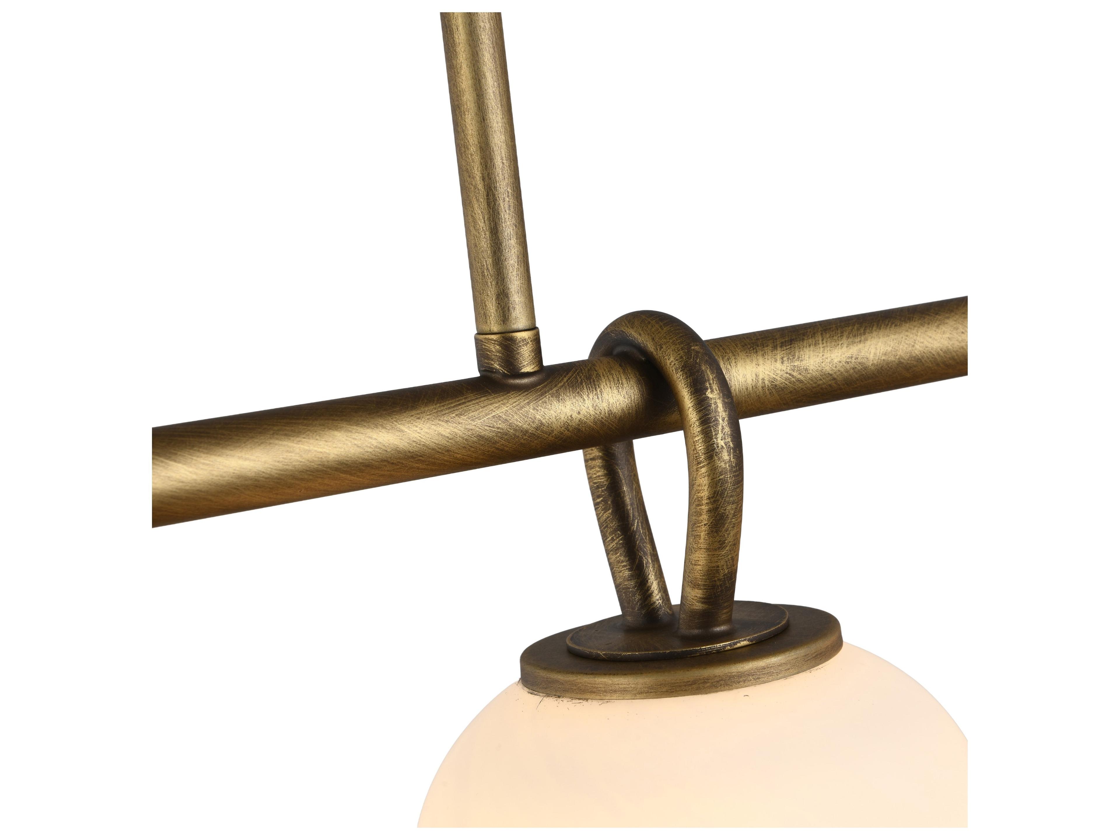 Artcraft Velora 4-Light Legacy Brass Globe Linear Island Pendant