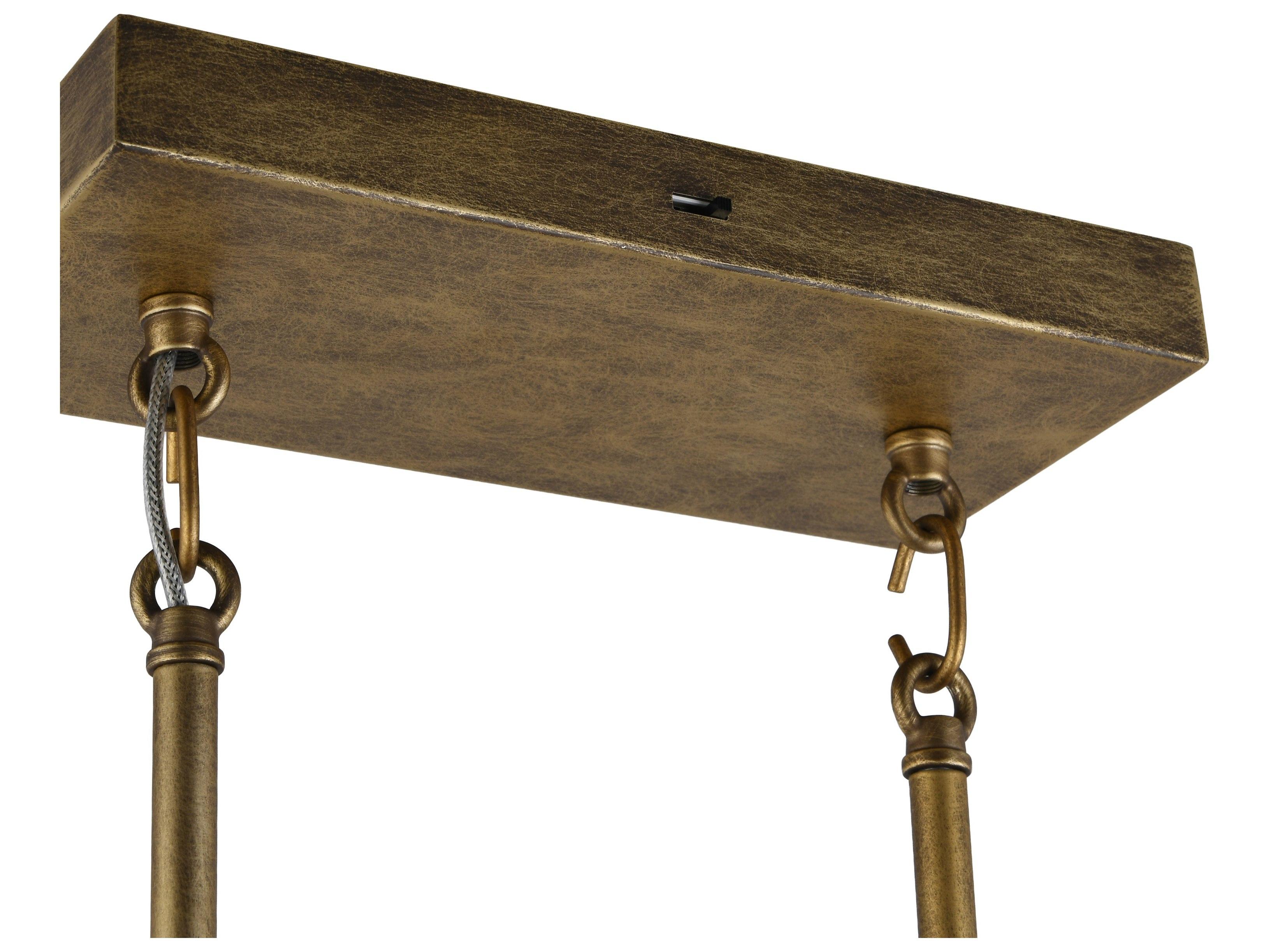 Artcraft Velora 4-Light Legacy Brass Globe Linear Island Pendant