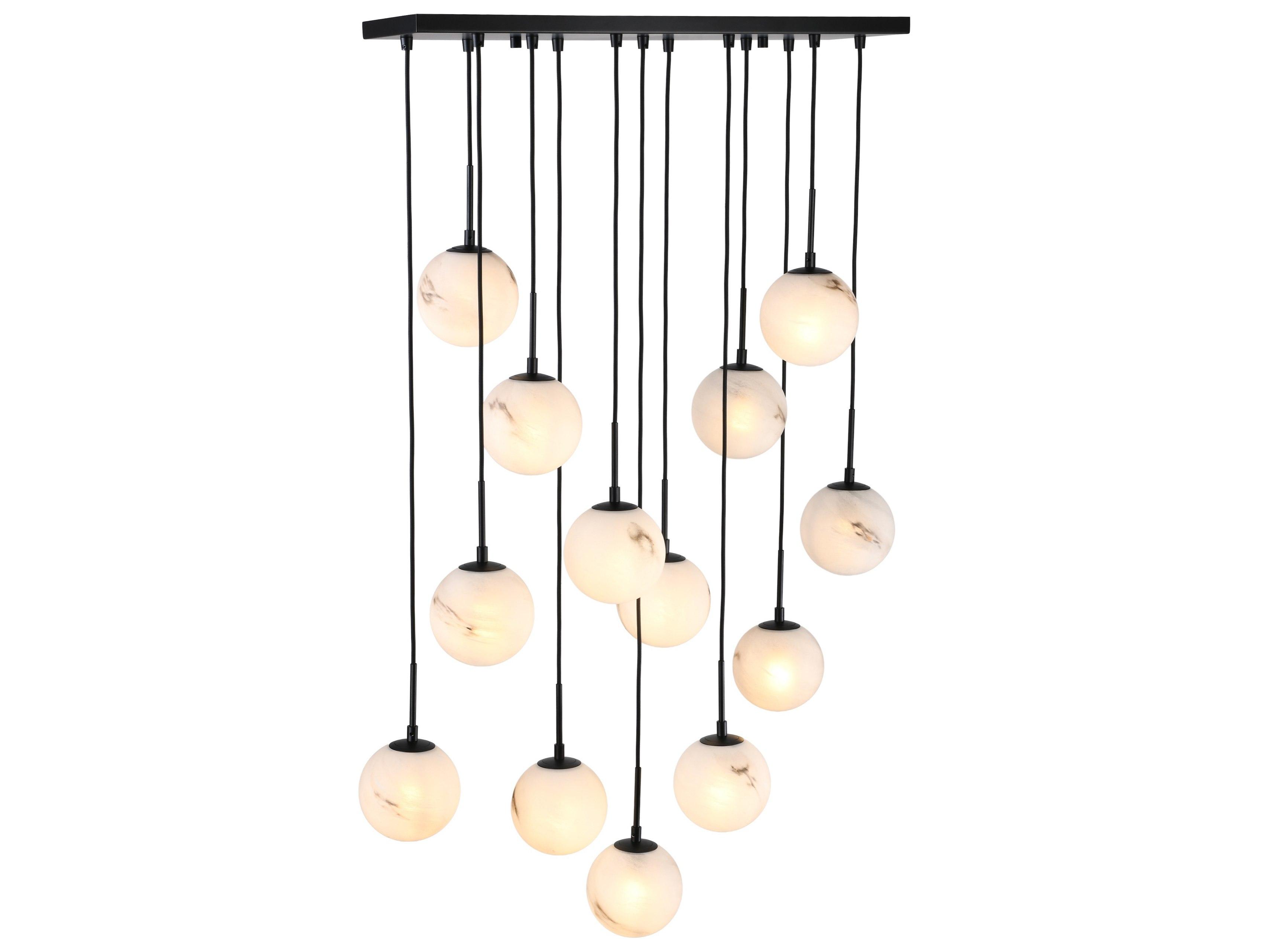 Artcraft Nightfall 13-Light Black Globe Island Pendant