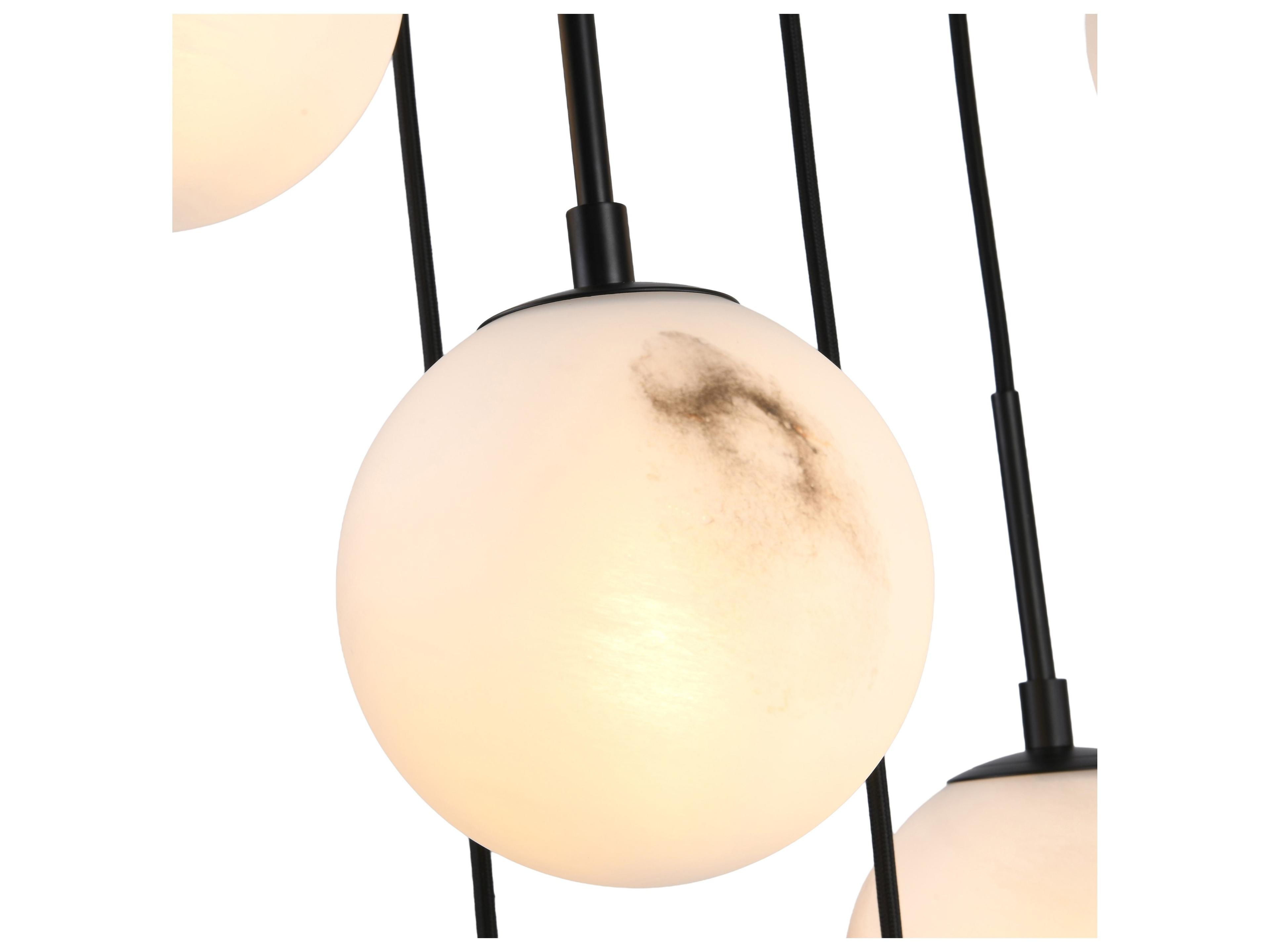 Artcraft Nightfall 13-Light Black Globe Island Pendant