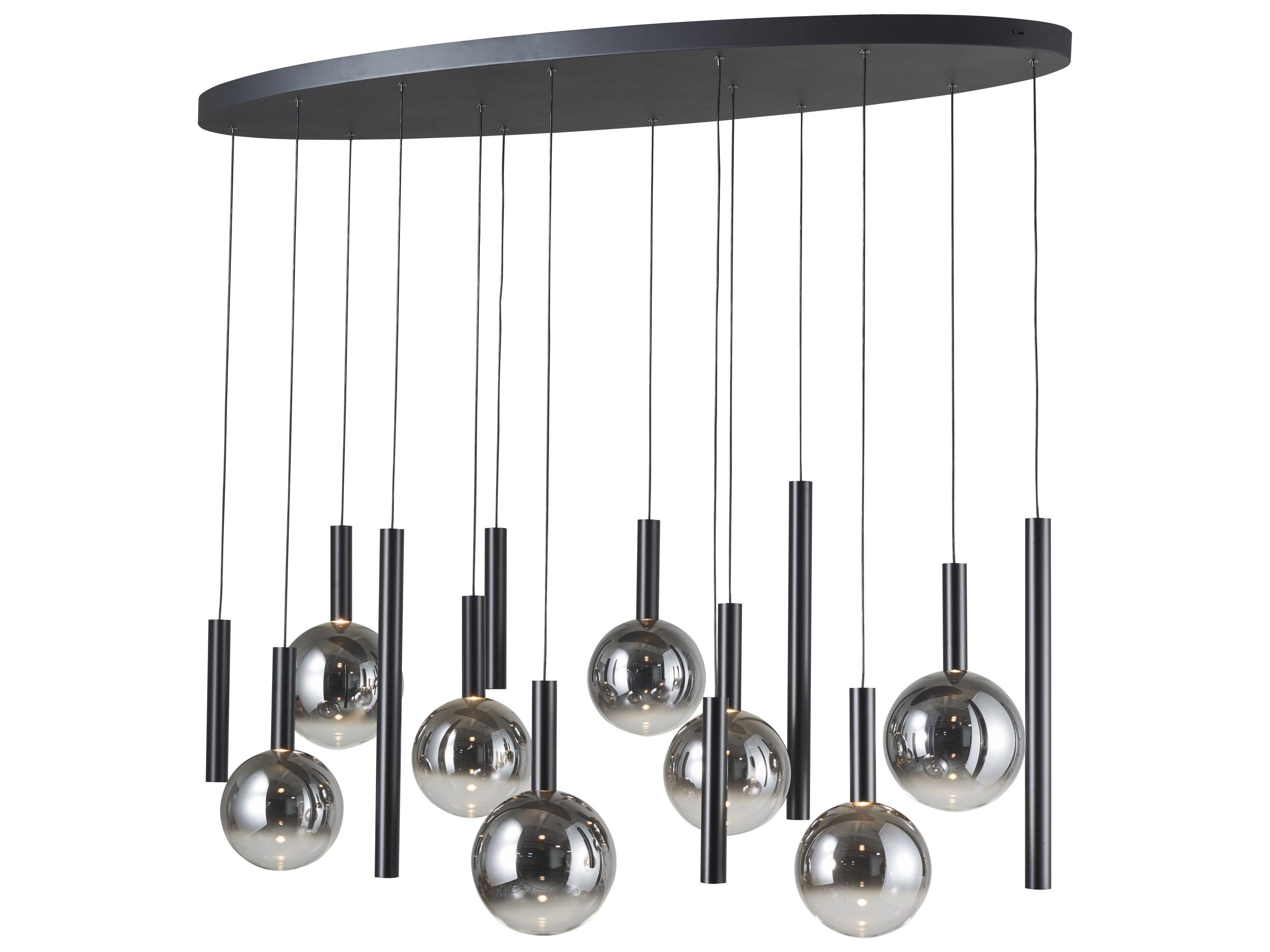 Artcraft Modella 14-Light Black Globe Round Island Pendant