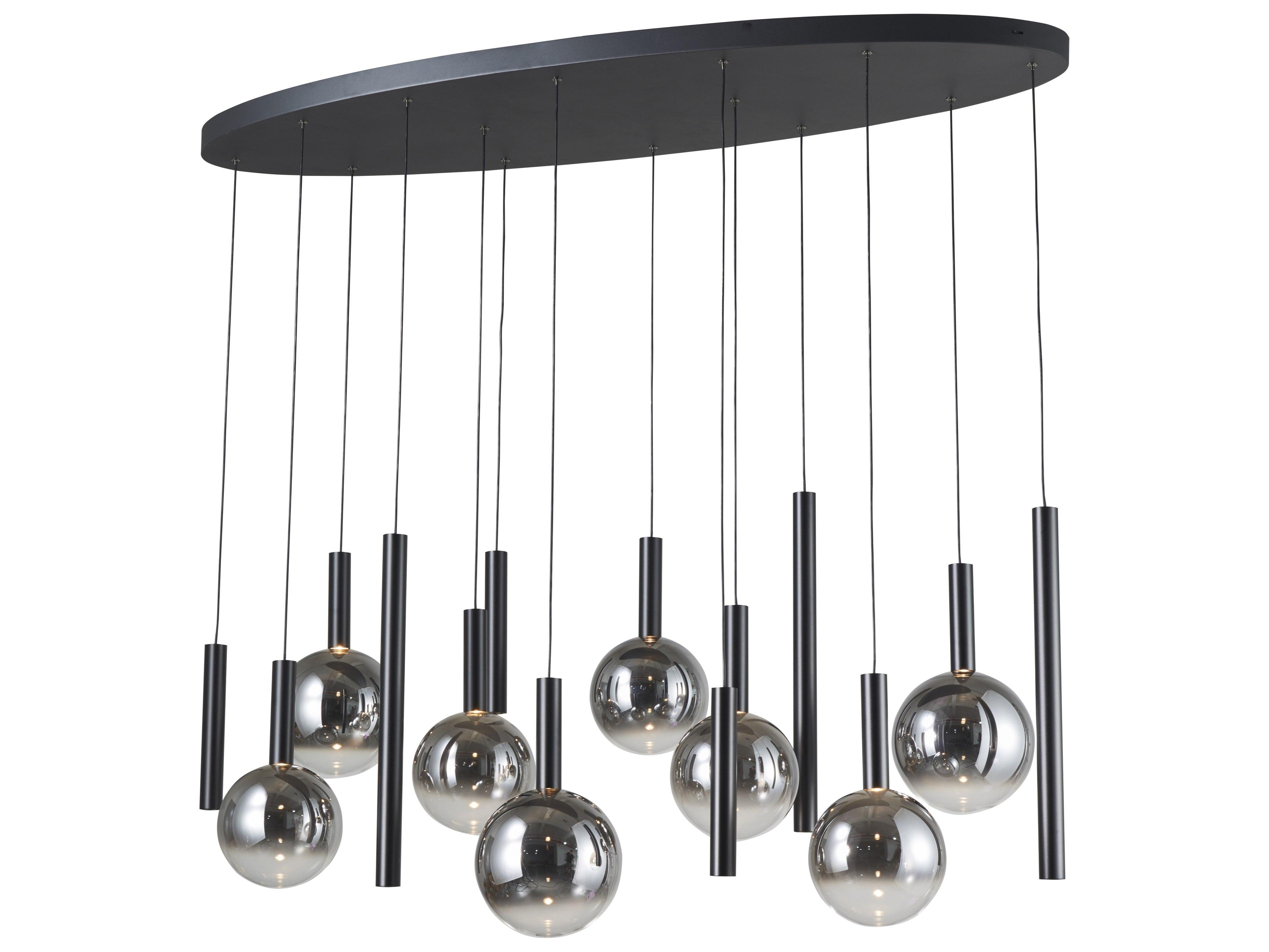 Artcraft Modella 14-Light Black Globe Round Island Pendant