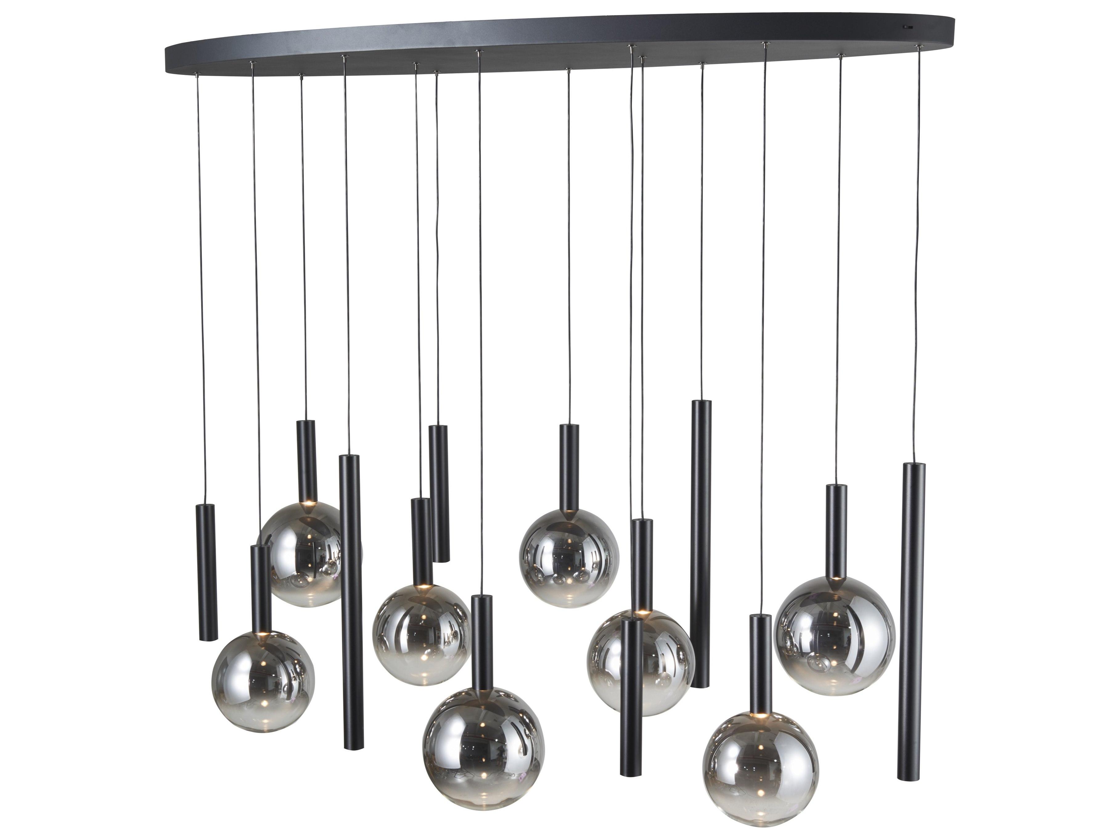 Artcraft Modella 14-Light Black Globe Round Island Pendant