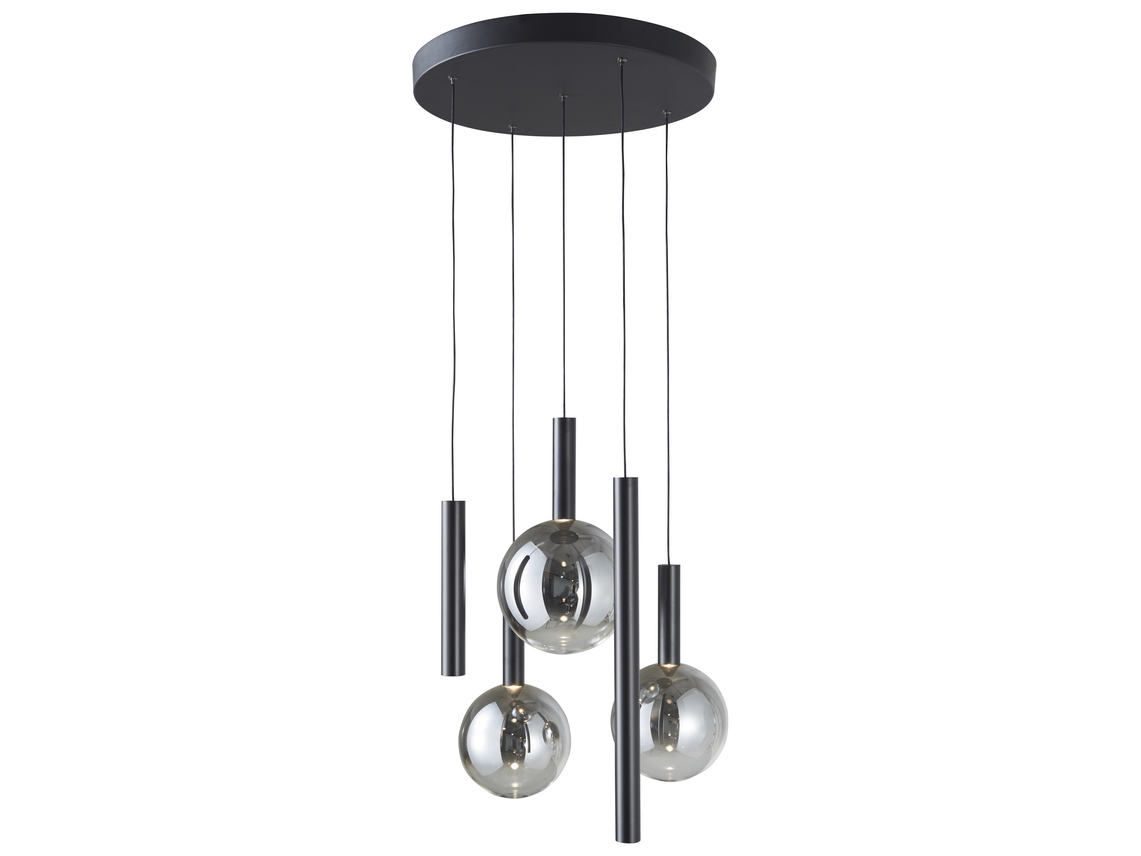 Artcraft Modella 5-Light Black Globe Linear Pendant