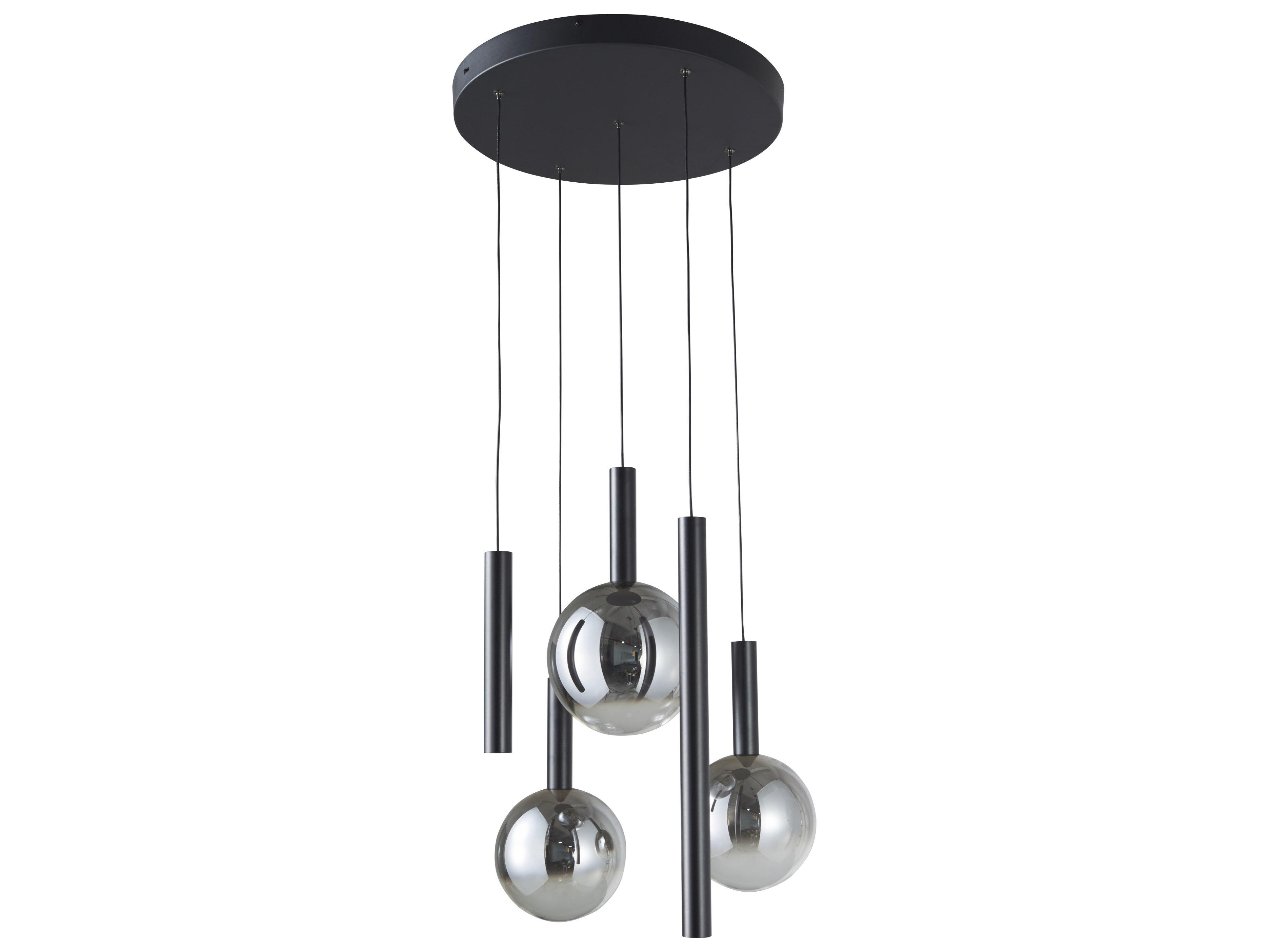 Artcraft Modella 5-Light Black Globe Linear Pendant