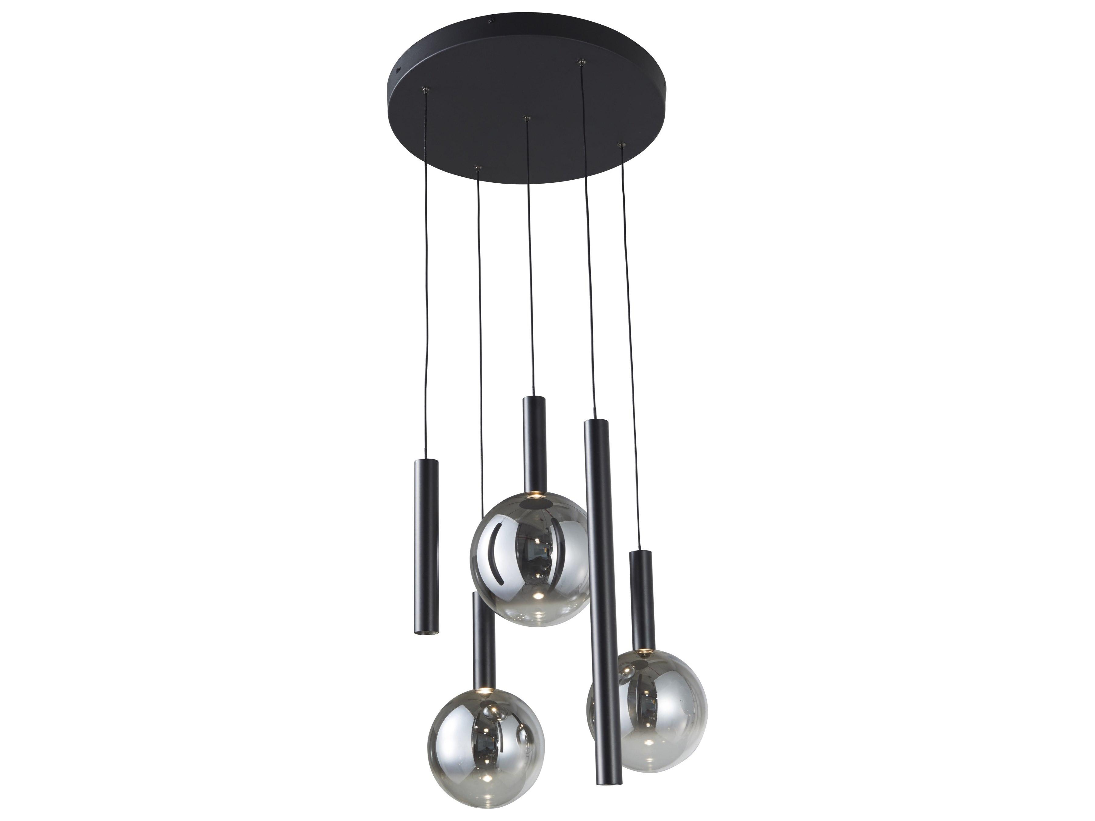 Artcraft Modella 5-Light Black Globe Linear Pendant