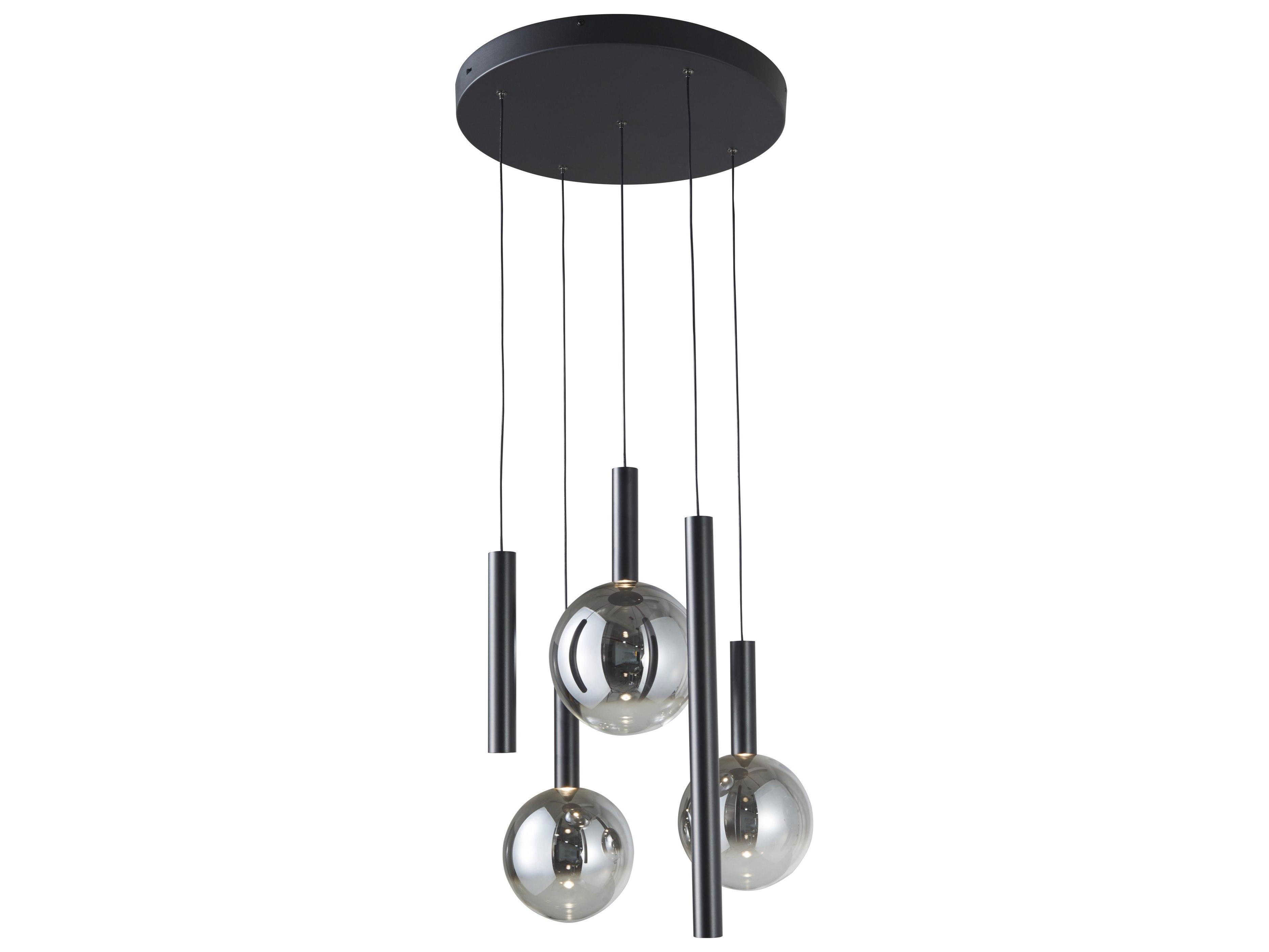Artcraft Modella 5-Light Black Globe Linear Pendant