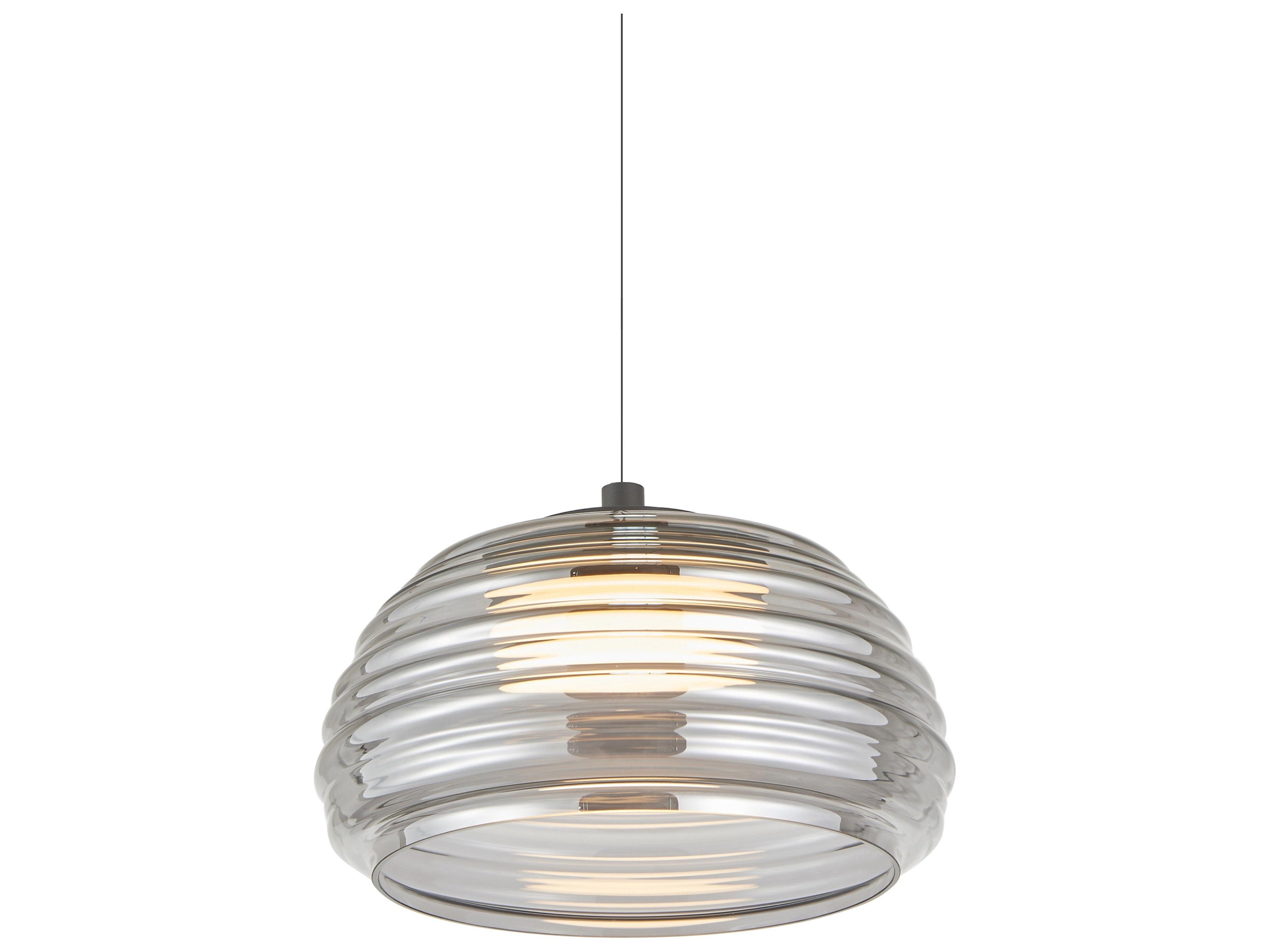 Artcraft Haze 1-Light Black smoke Dome Pendant