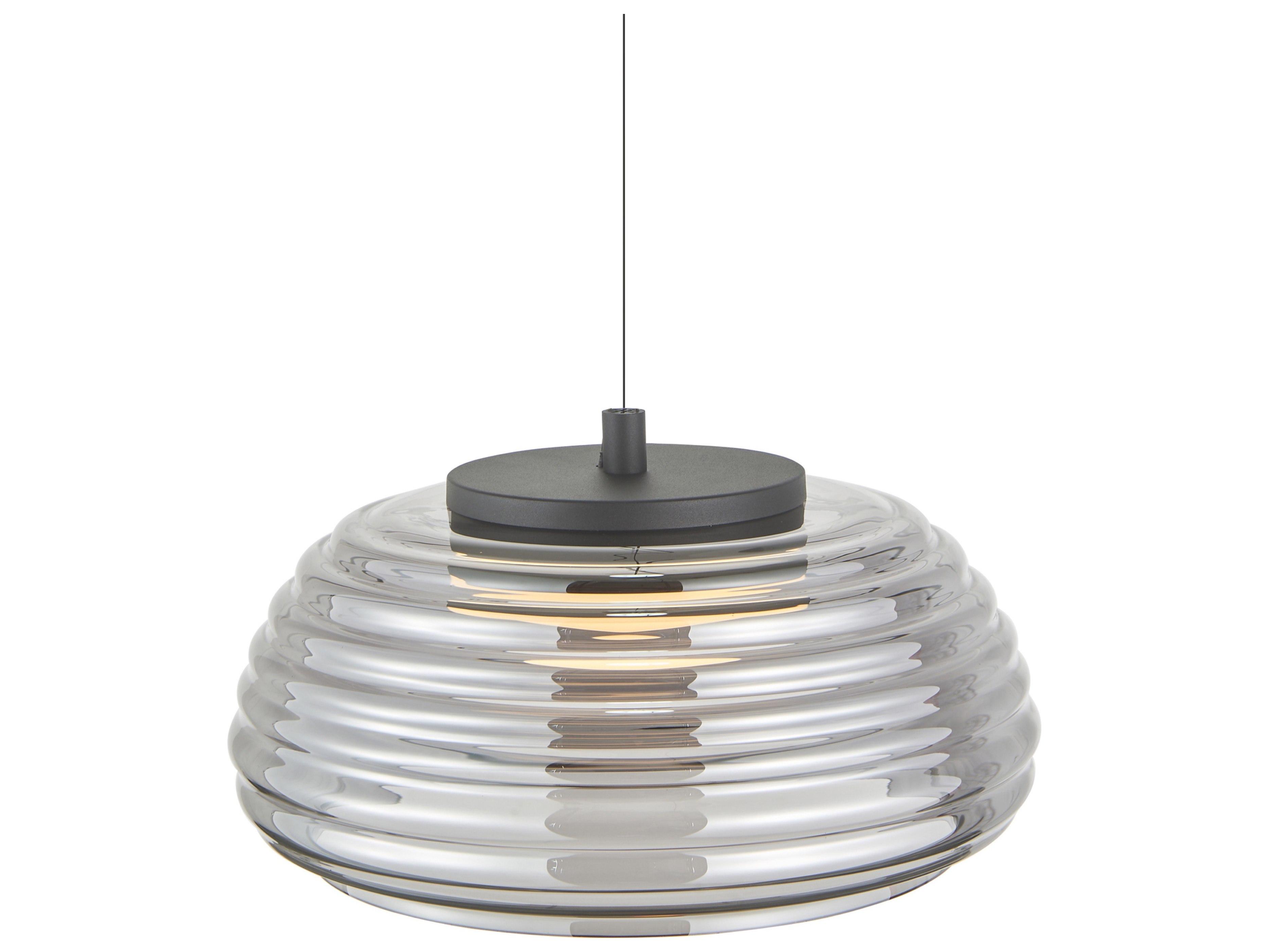 Artcraft Haze 1-Light Black smoke Dome Pendant