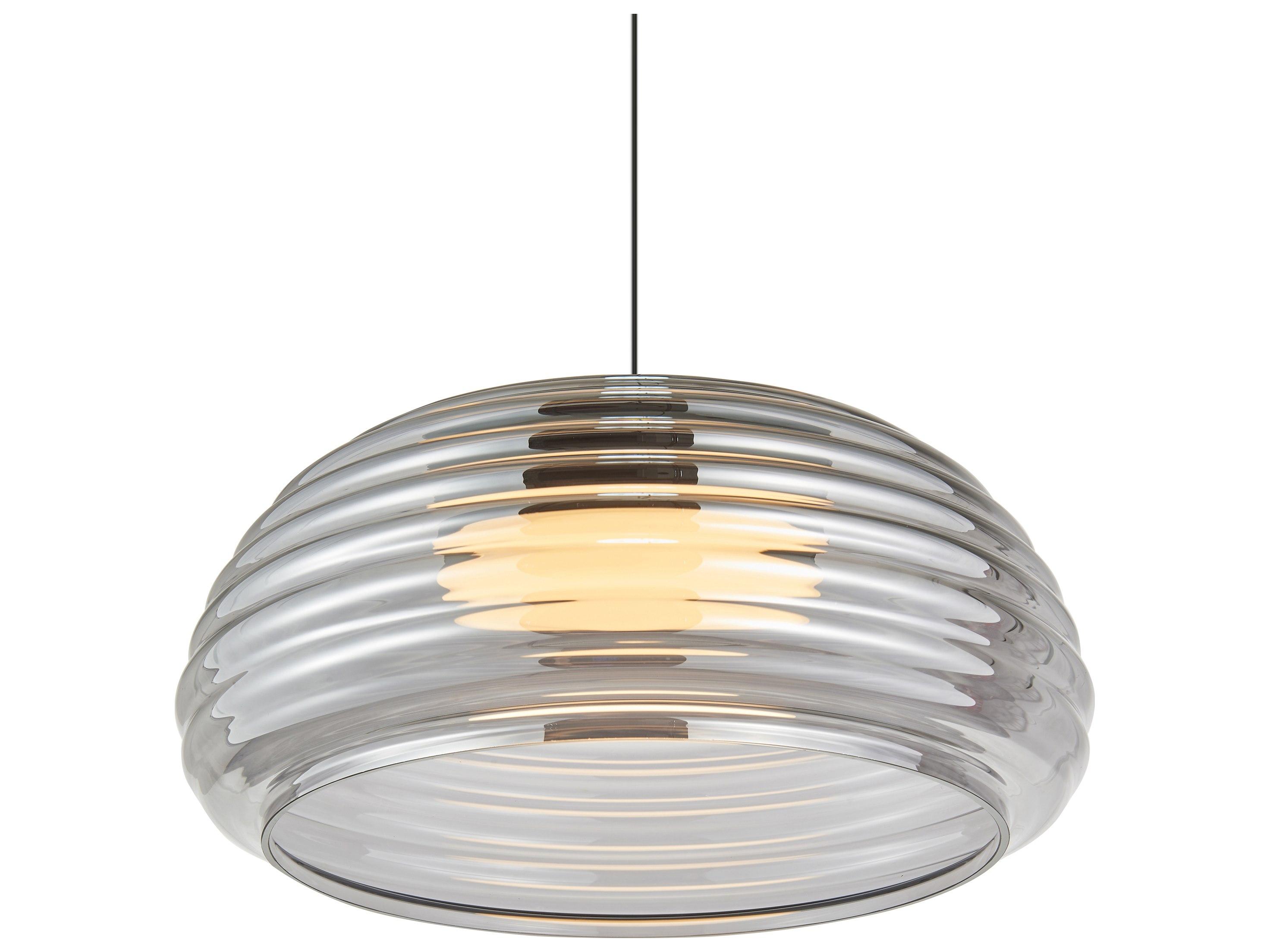 Artcraft Haze 1-Light Black smoke Dome Pendant