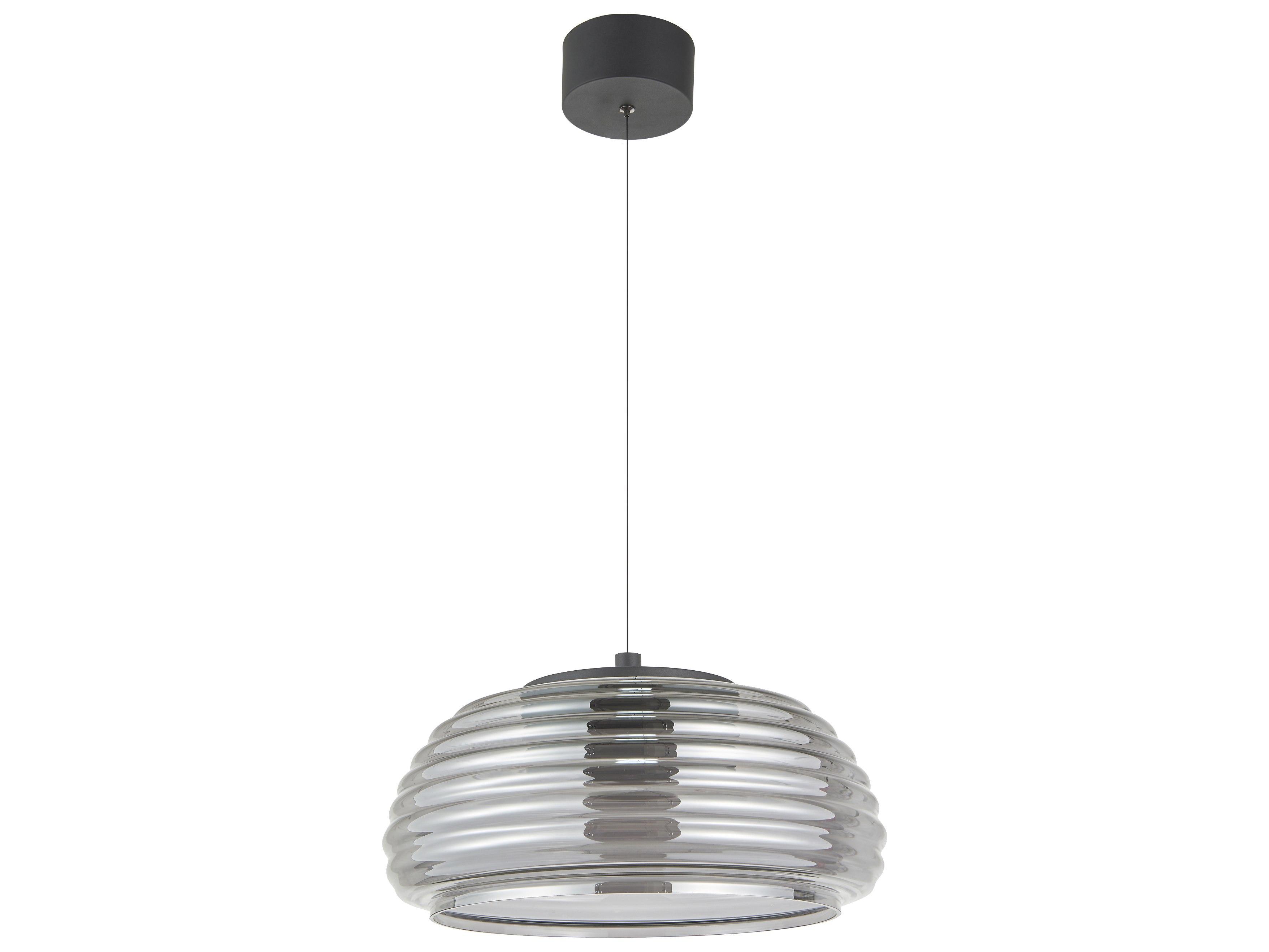 Artcraft Haze 1-Light Black smoke Dome Pendant