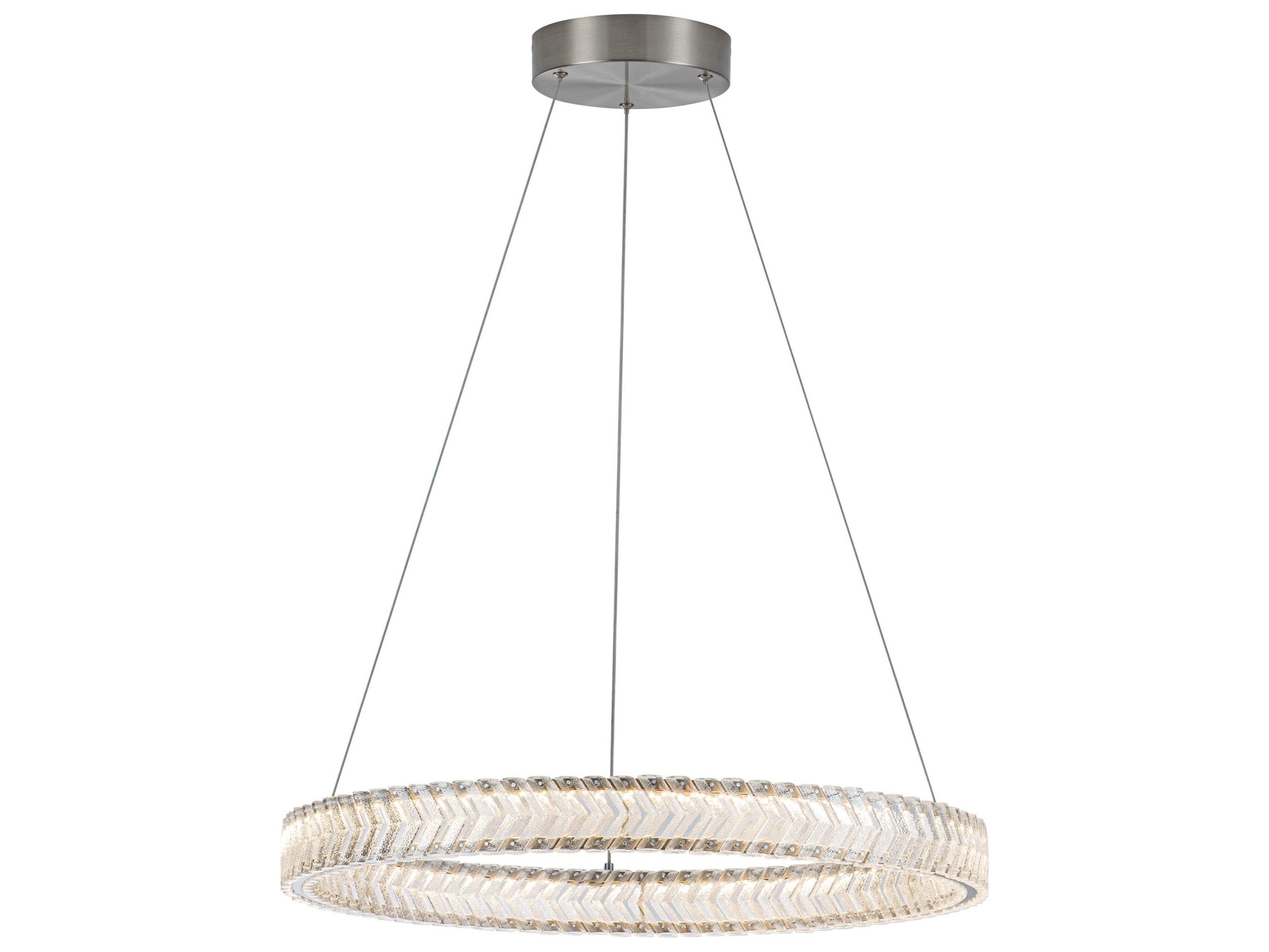Artcraft Chevron Brushed Nickel Round Pendant