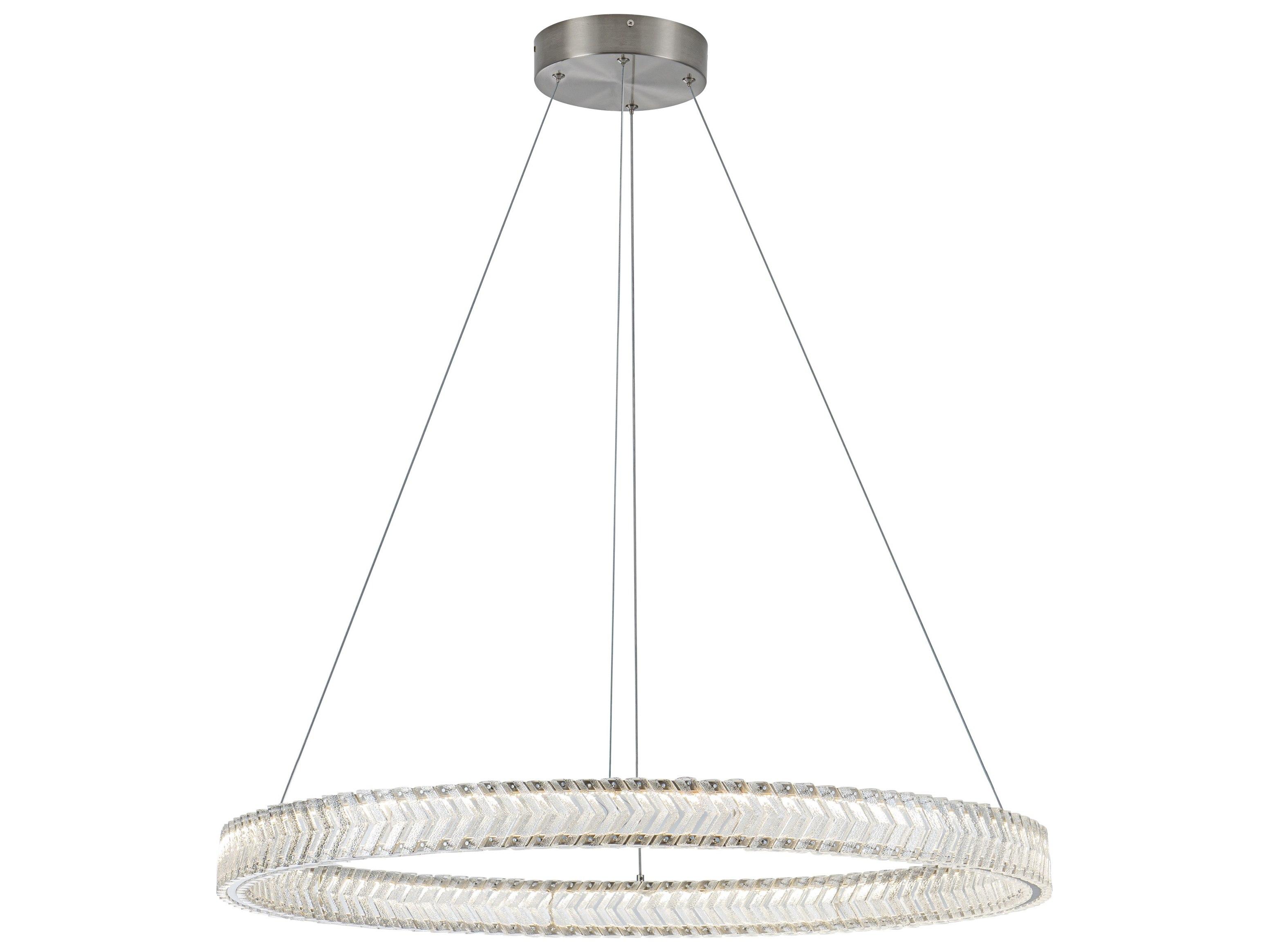 Artcraft Chevron Brushed Nickel Round Pendant