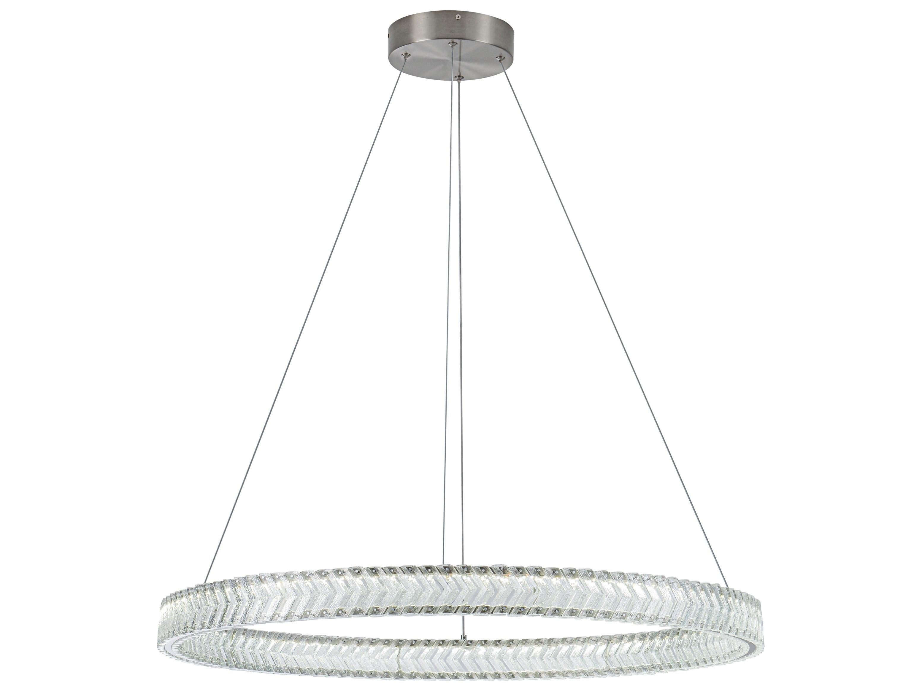 Artcraft Chevron Brushed Nickel Round Pendant