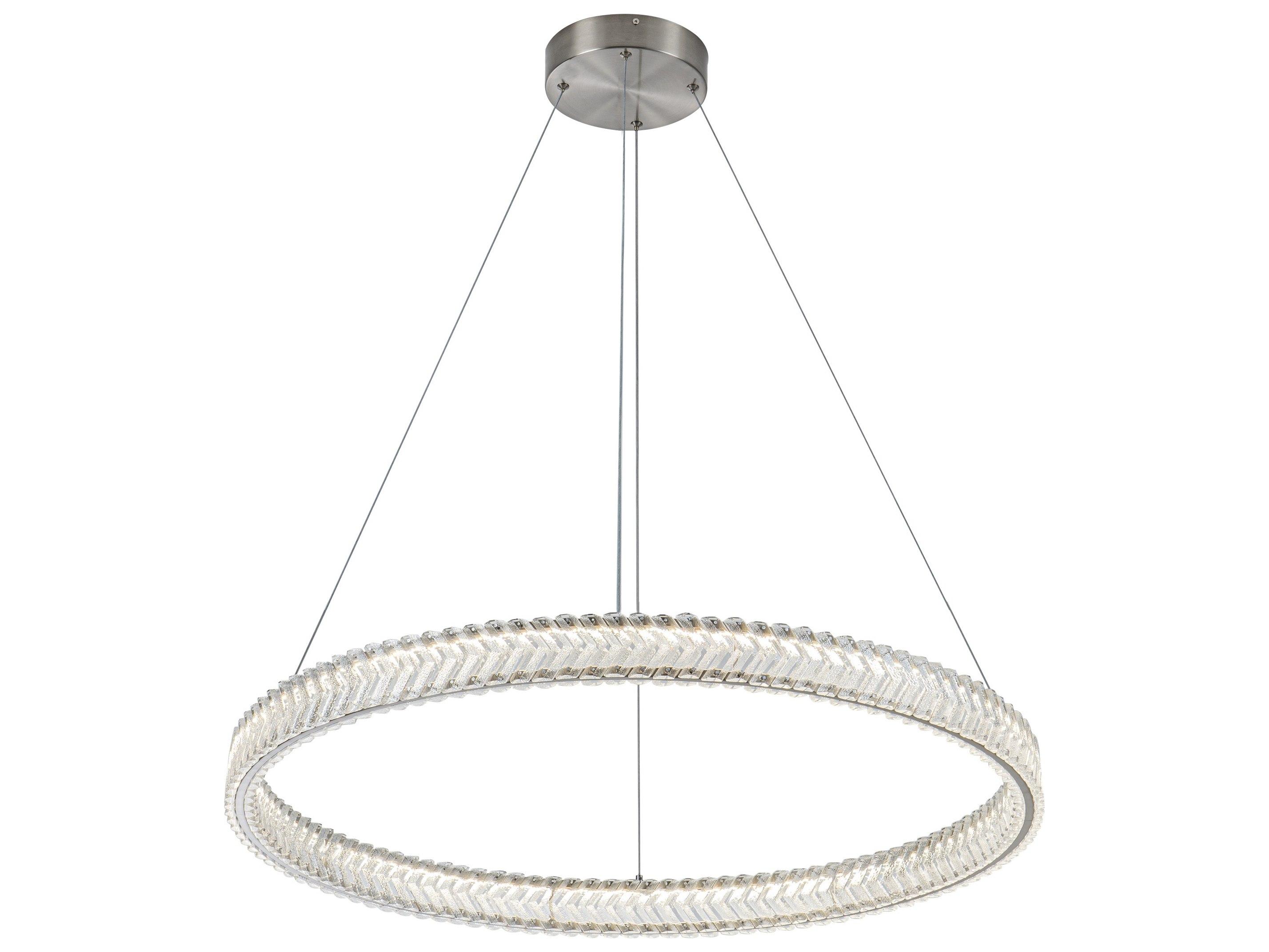 Artcraft Chevron Brushed Nickel Round Pendant